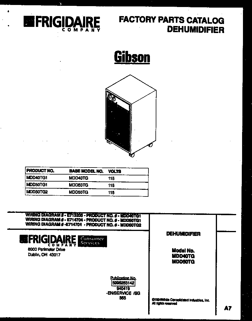 Gibson MDD50TG1 front cover diagram