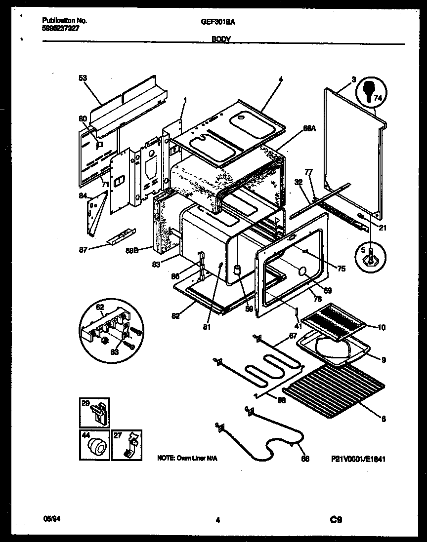 Gibson GEF301SADA body diagram