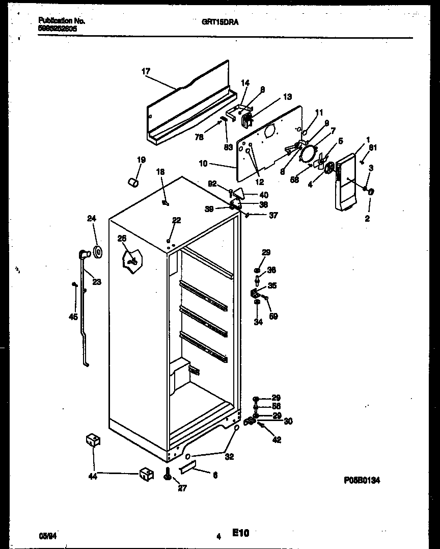 Gibson GRT15DRAW1 cabinet parts diagram