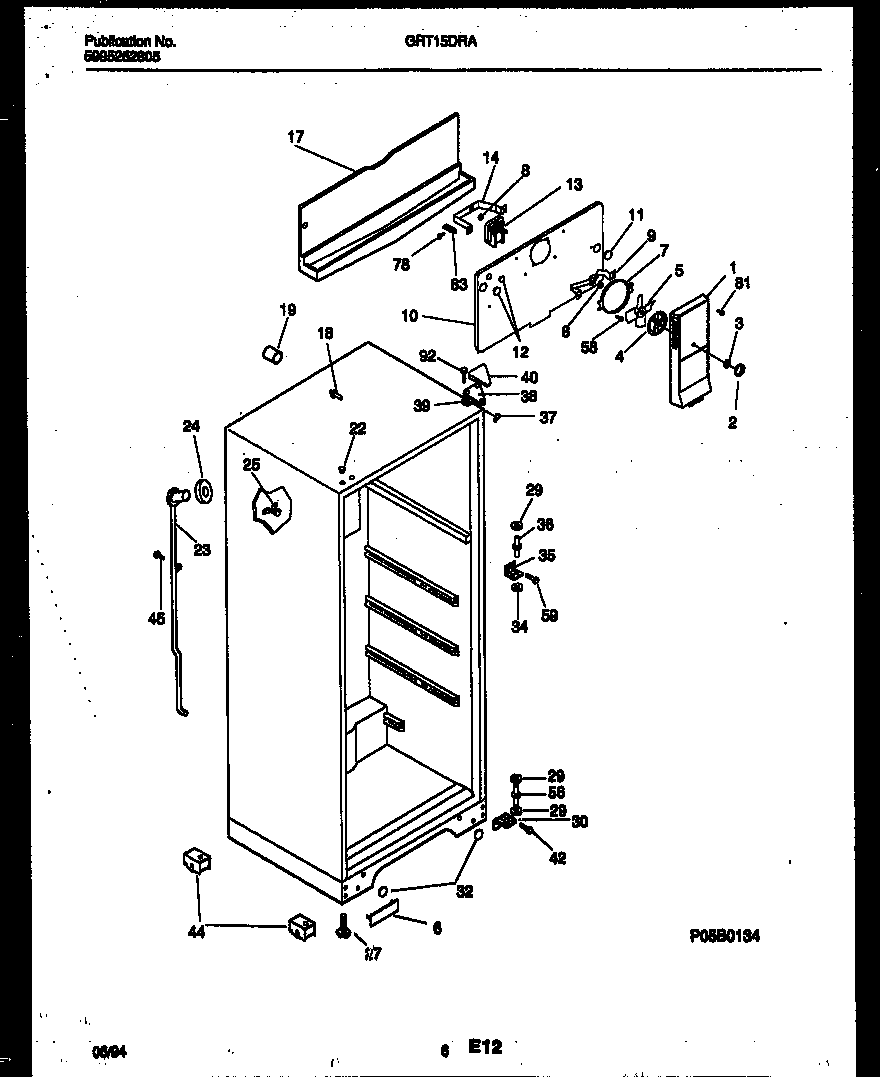 Gibson GRT15DRAW1 cabinet parts diagram