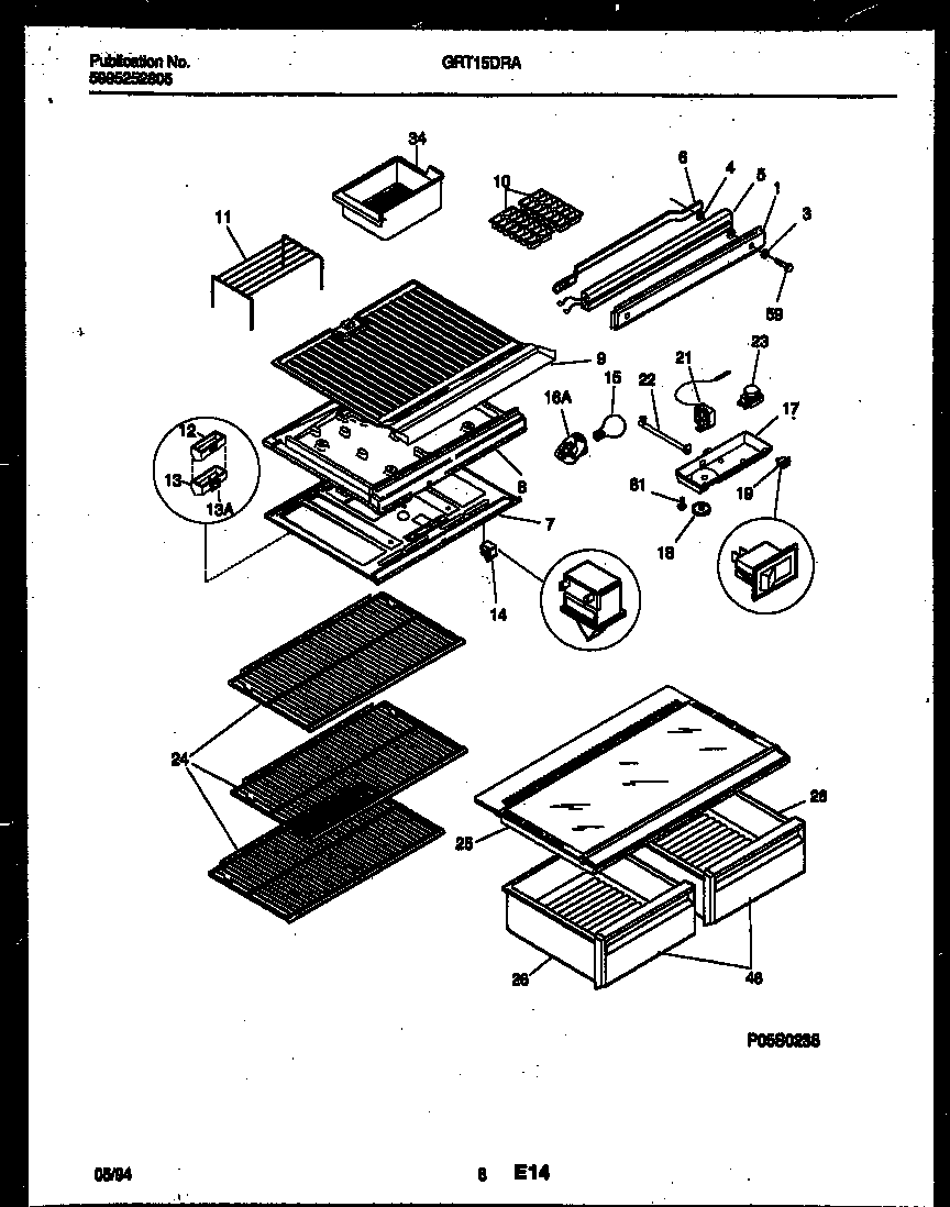 Gibson GRT15DRAW1 shelves and supports diagram