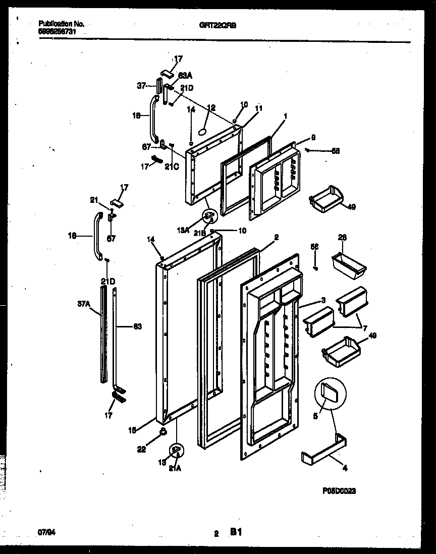 Gibson GRT22QRBD1 door parts diagram