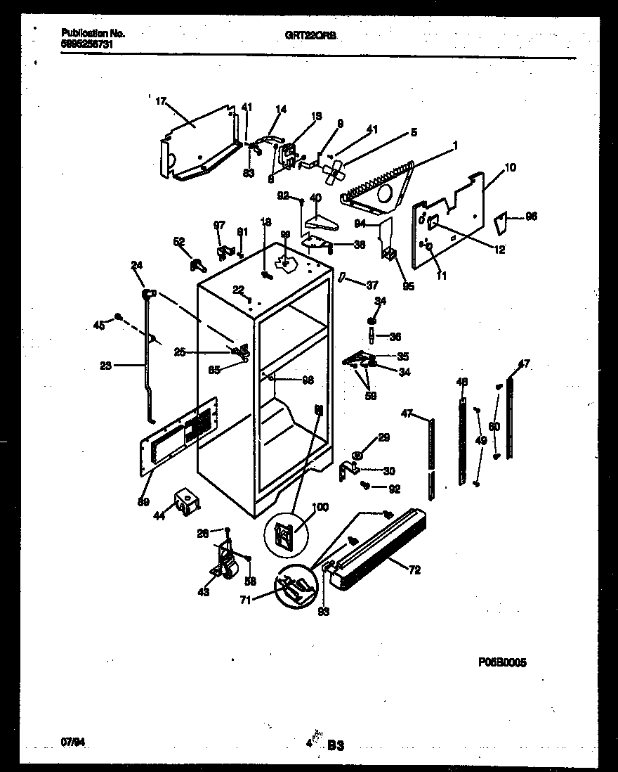 Gibson GRT22QRBD1 cabinet parts diagram