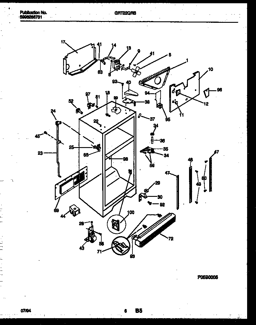 Gibson GRT22QRBD1 cabinet parts diagram