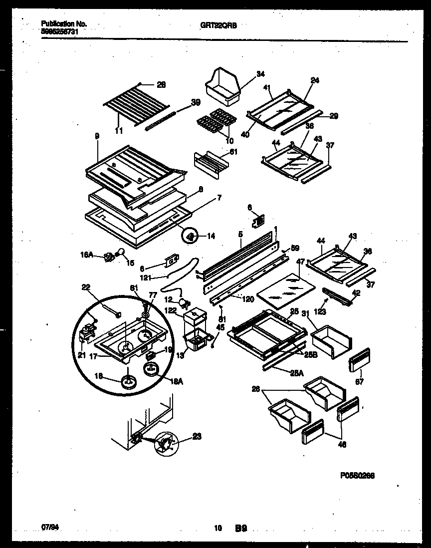 Gibson GRT22QRBD1 shelves and supports diagram