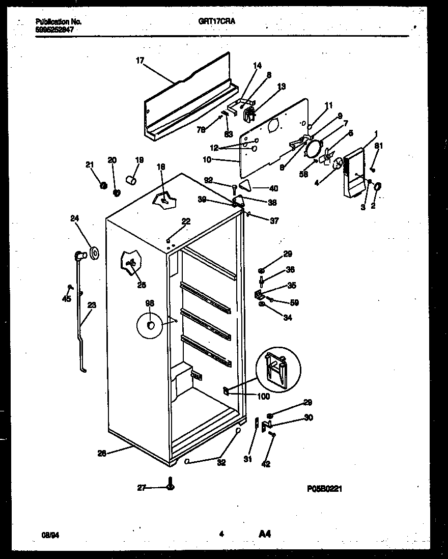 Gibson GRT17CRAD0 cabinet parts diagram