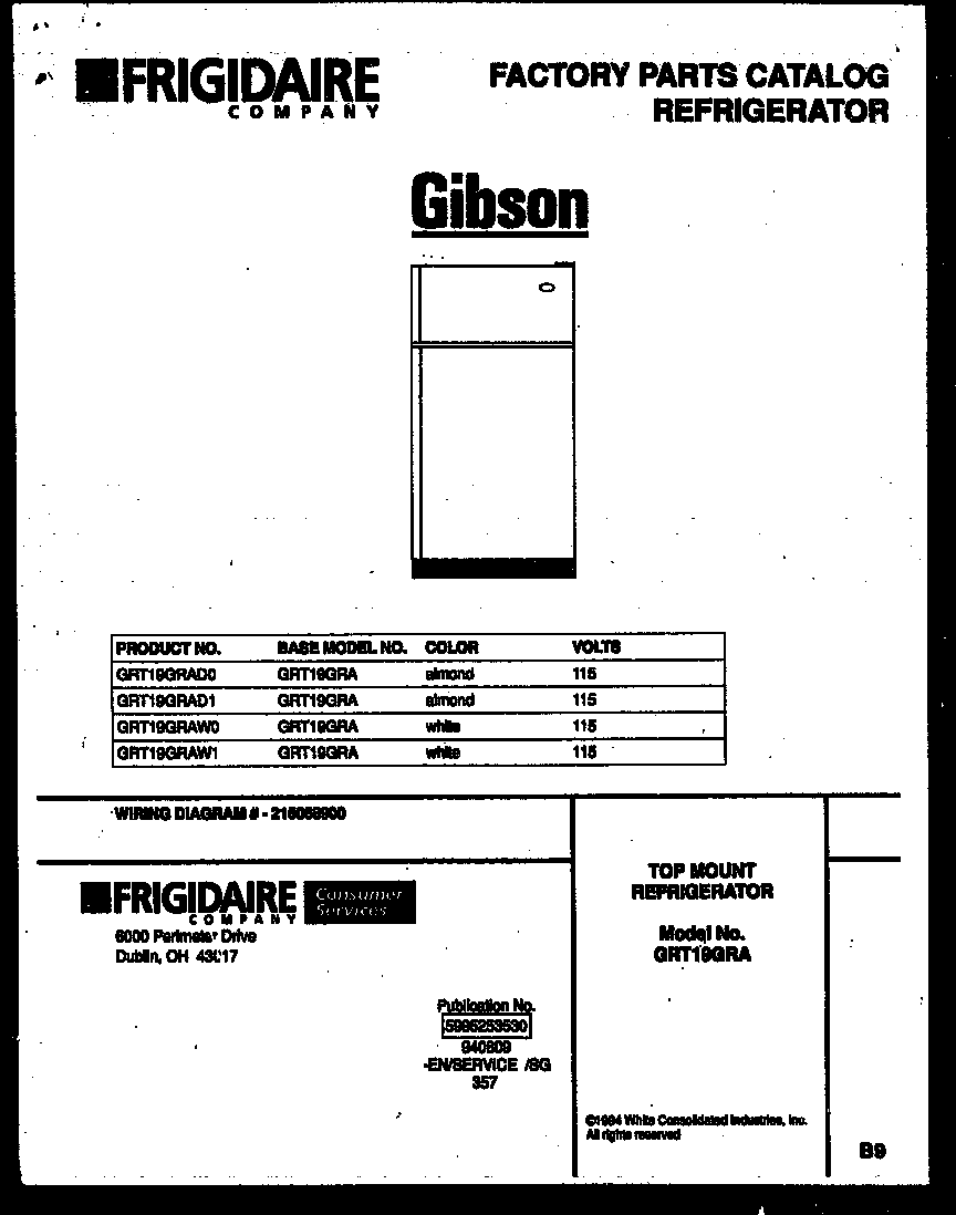 Gibson GRT19GRAD0 cover page diagram