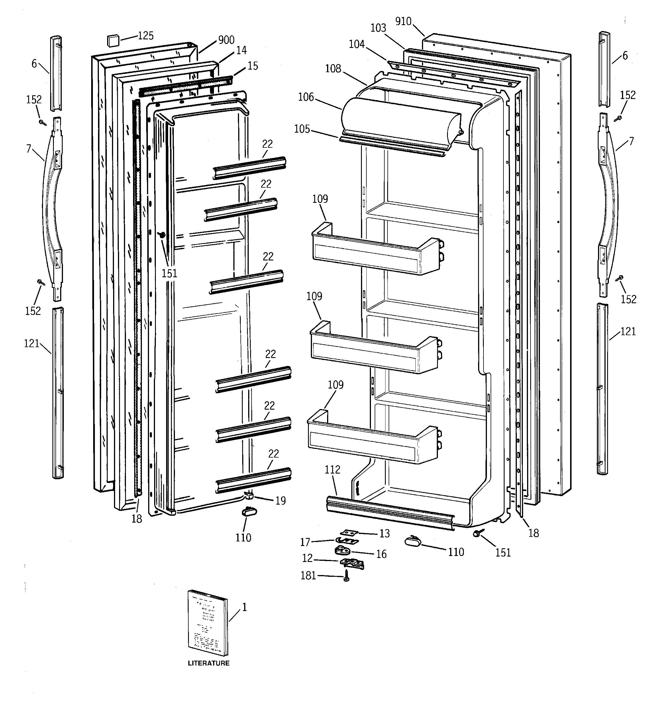 GE MSZ20GABEWW doors diagram