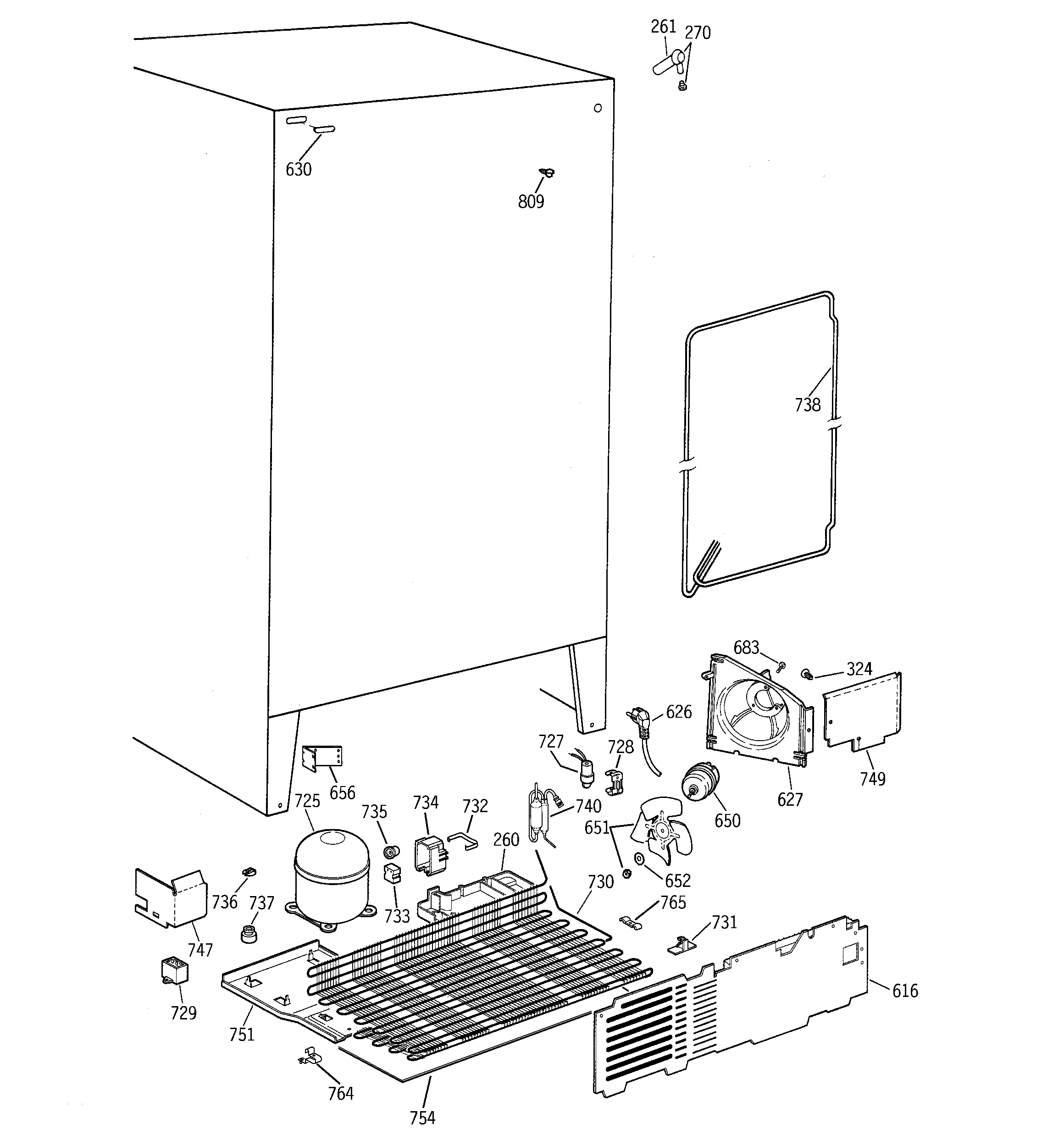GE MSK25GADAAA unit parts diagram
