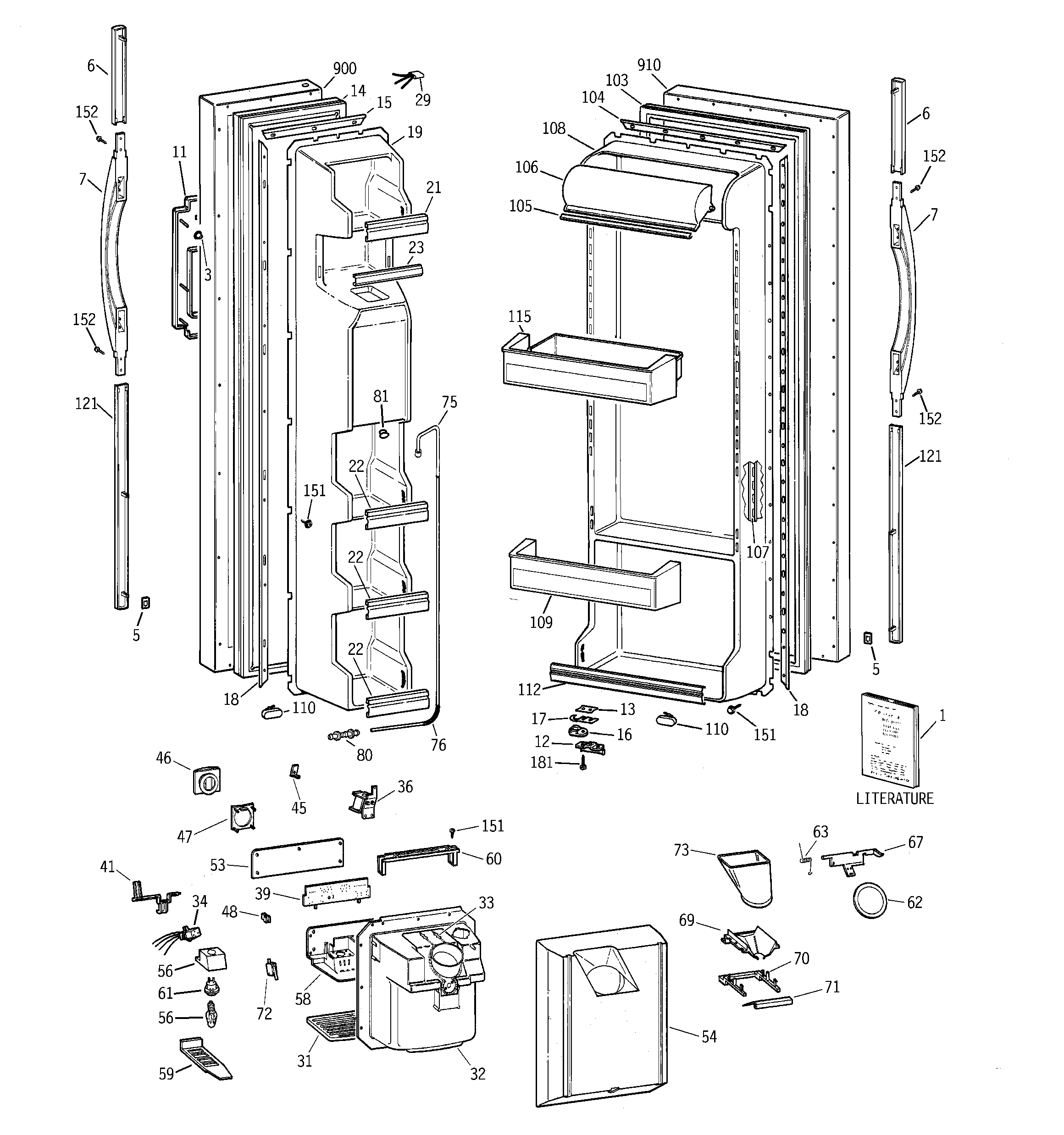 GE MSK26GRDAAA doors diagram