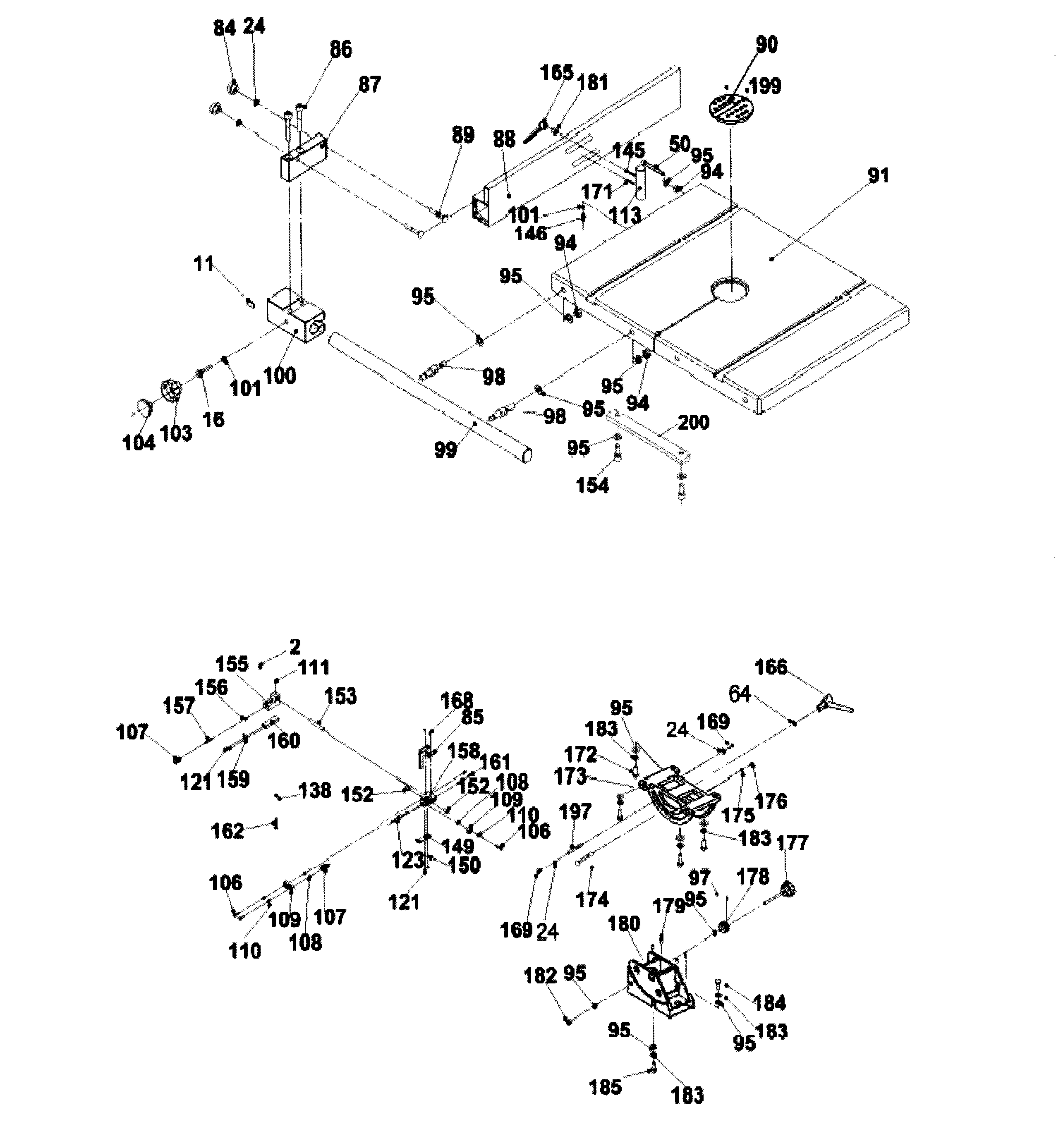 Rikon 10-325 table diagram