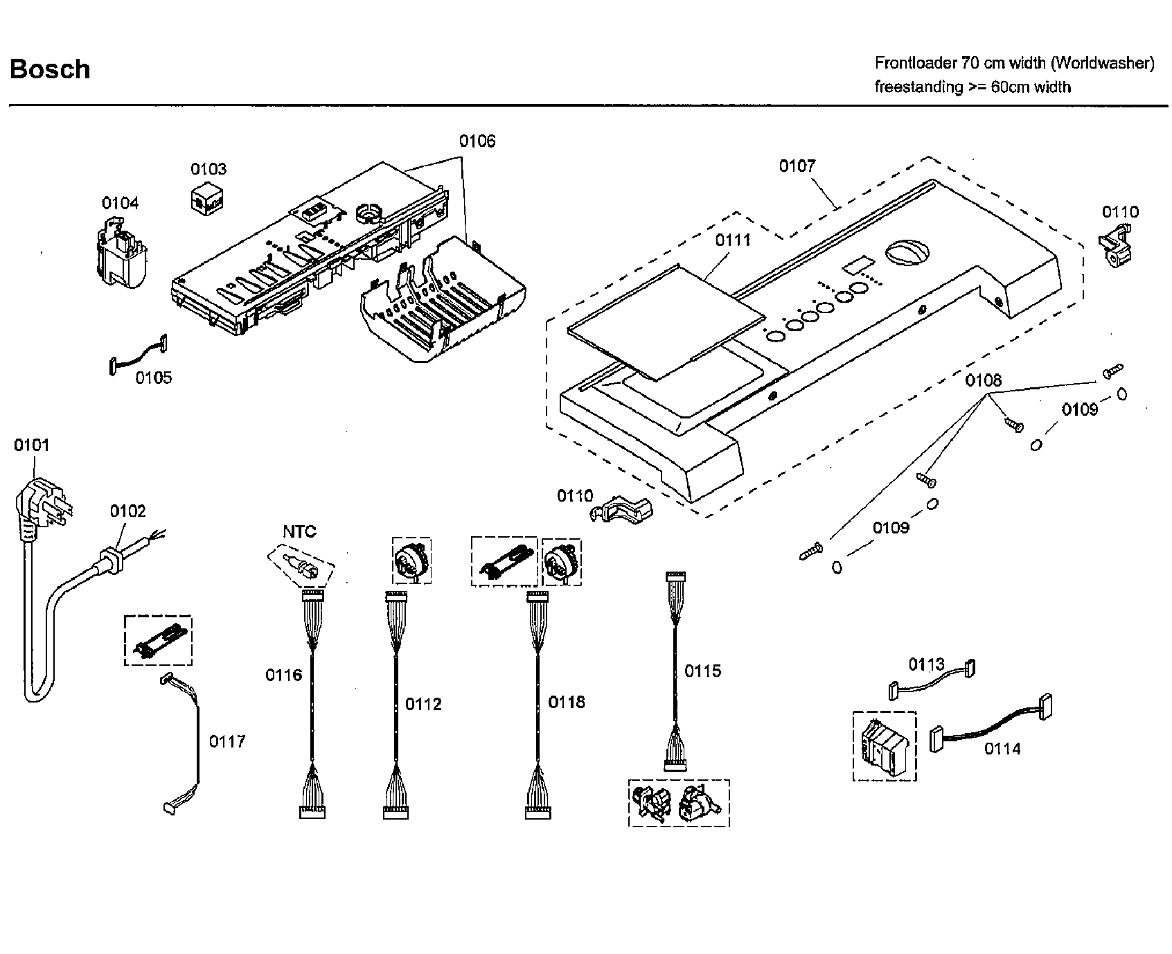 Bosch WFMC4301UC/07 control panel diagram