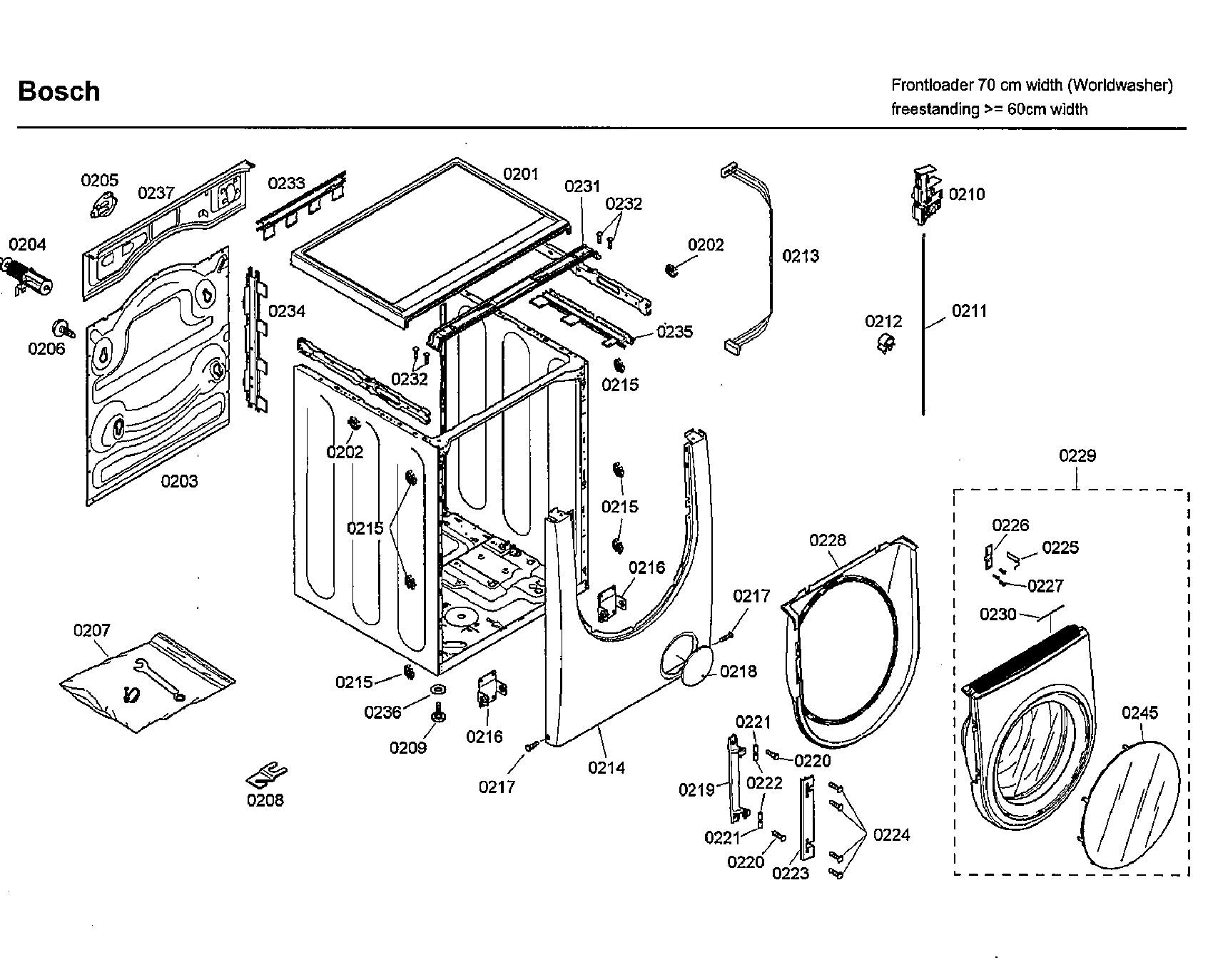 Bosch WFMC4301UC/07 cabinet diagram