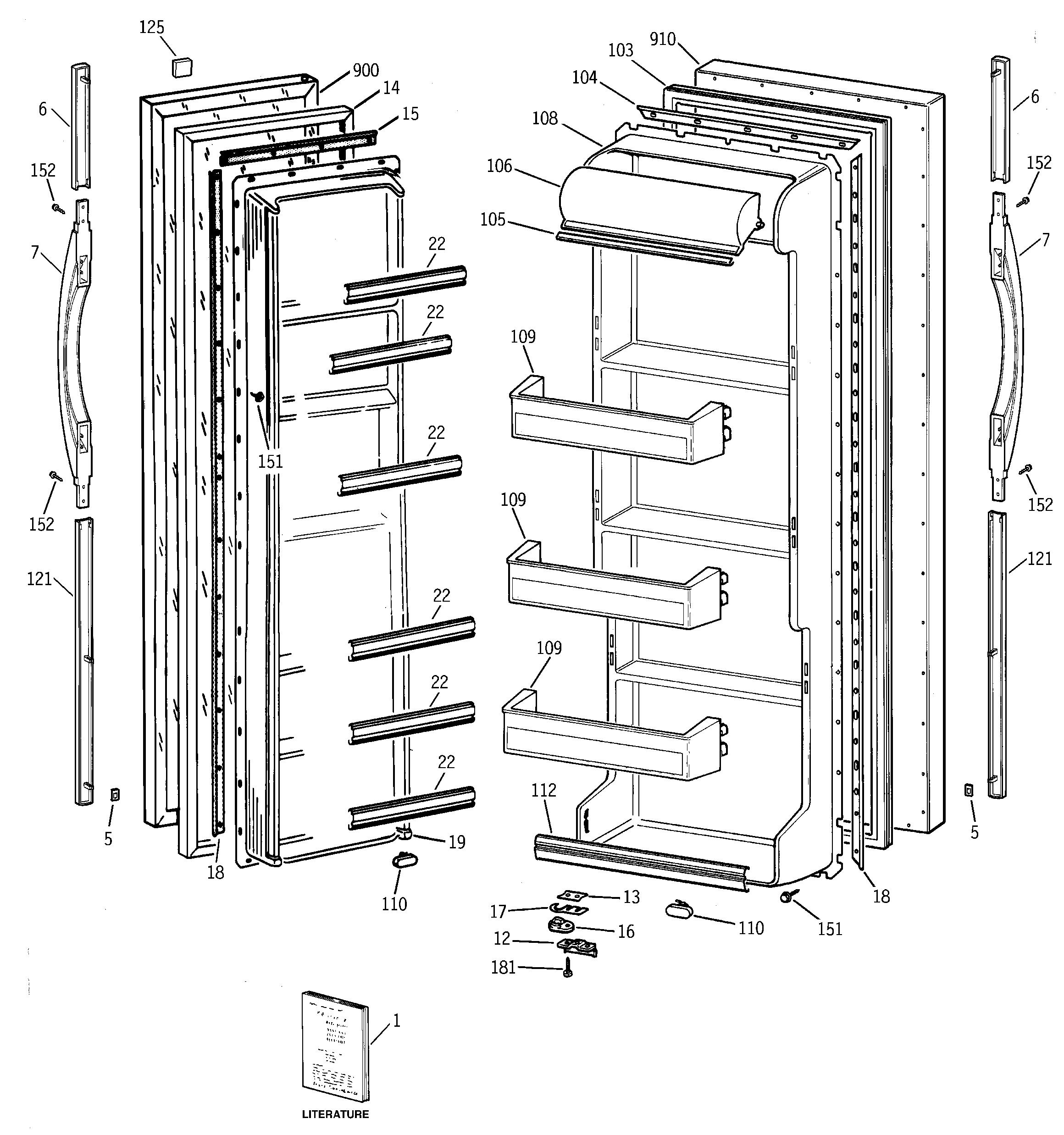 GE MSZ20GABKWW doors diagram