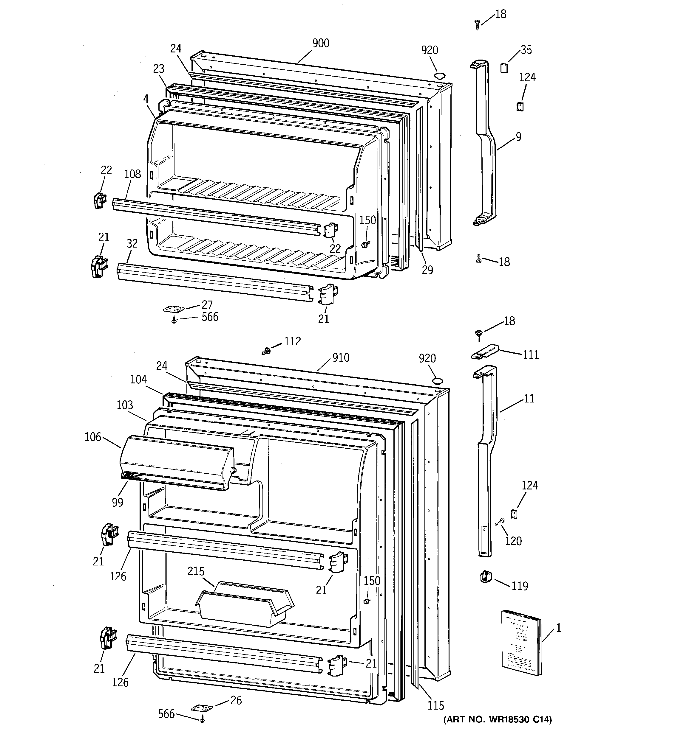 GE MTX17KABBRAA doors diagram