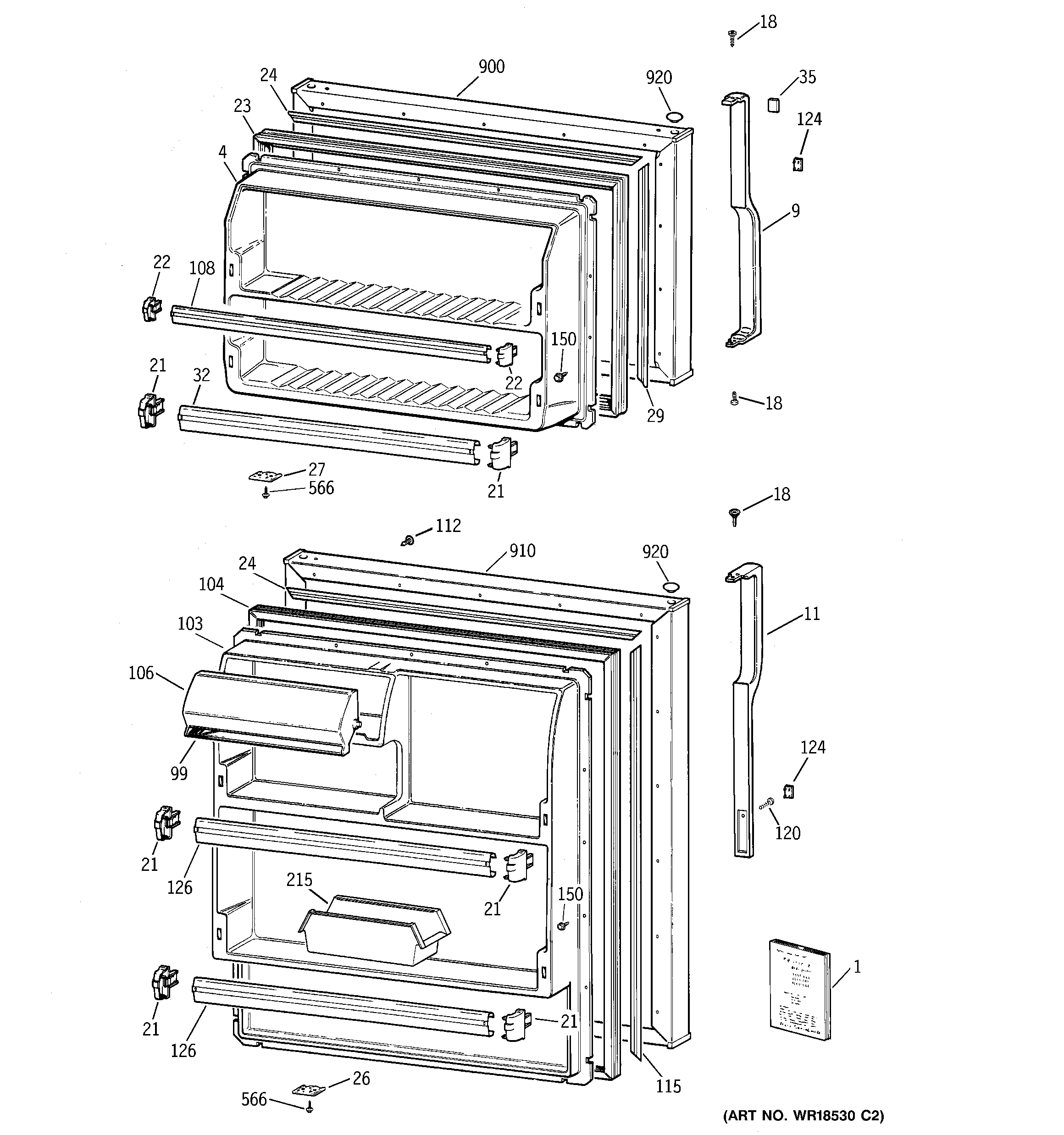 GE MTT14EABKRWW doors diagram