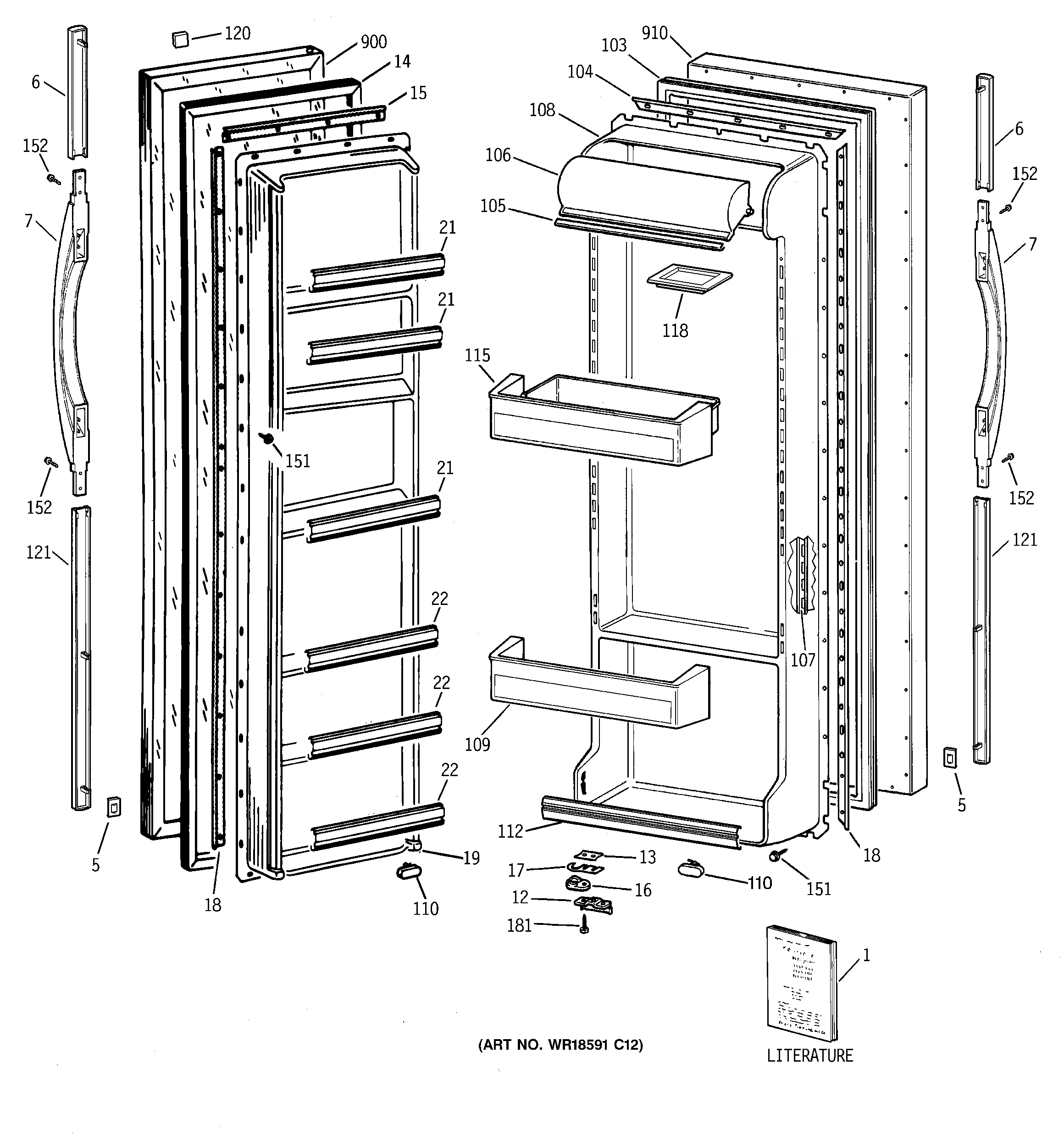 GE MSK25ZADAAA doors diagram
