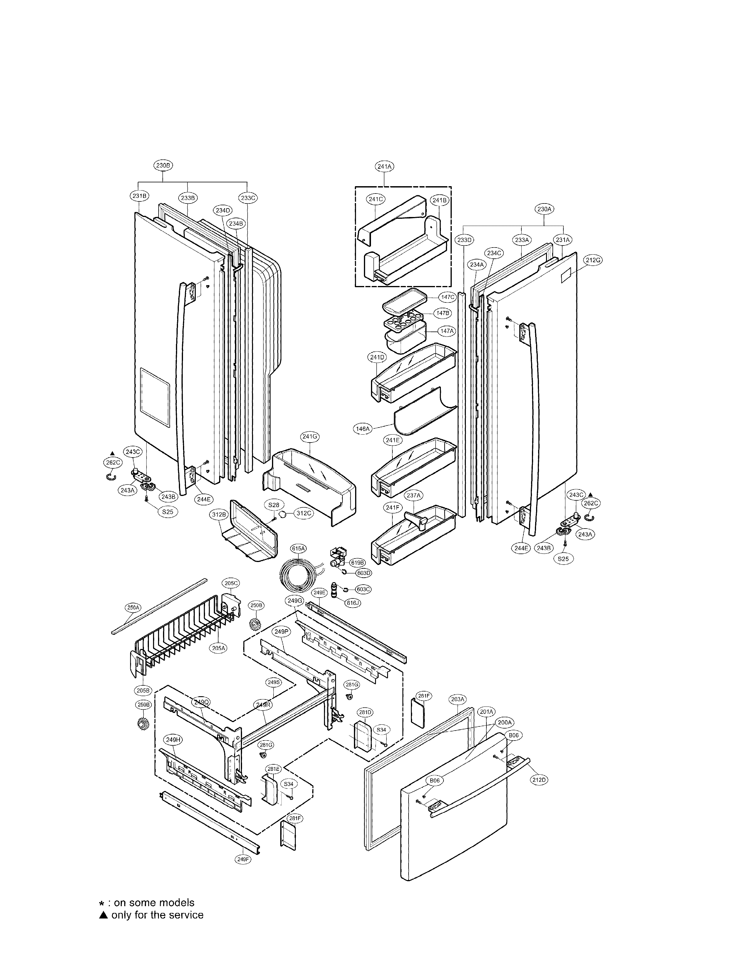 LG LFX25960TT/00 door parts diagram