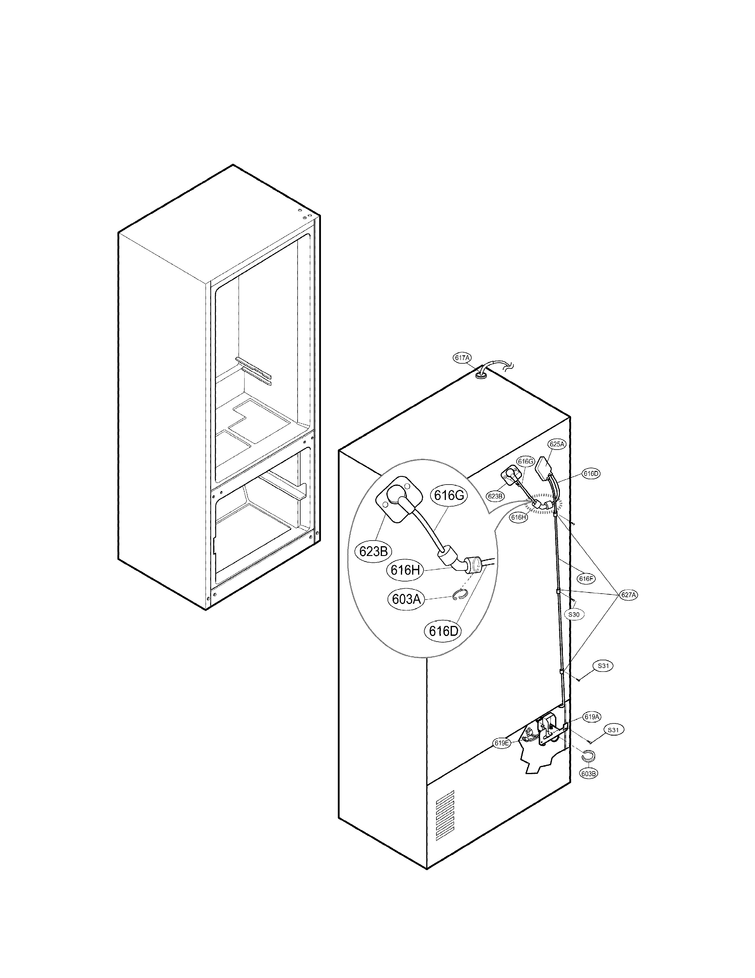 LG LFX25960TT/00 ice and icemaker parts diagram