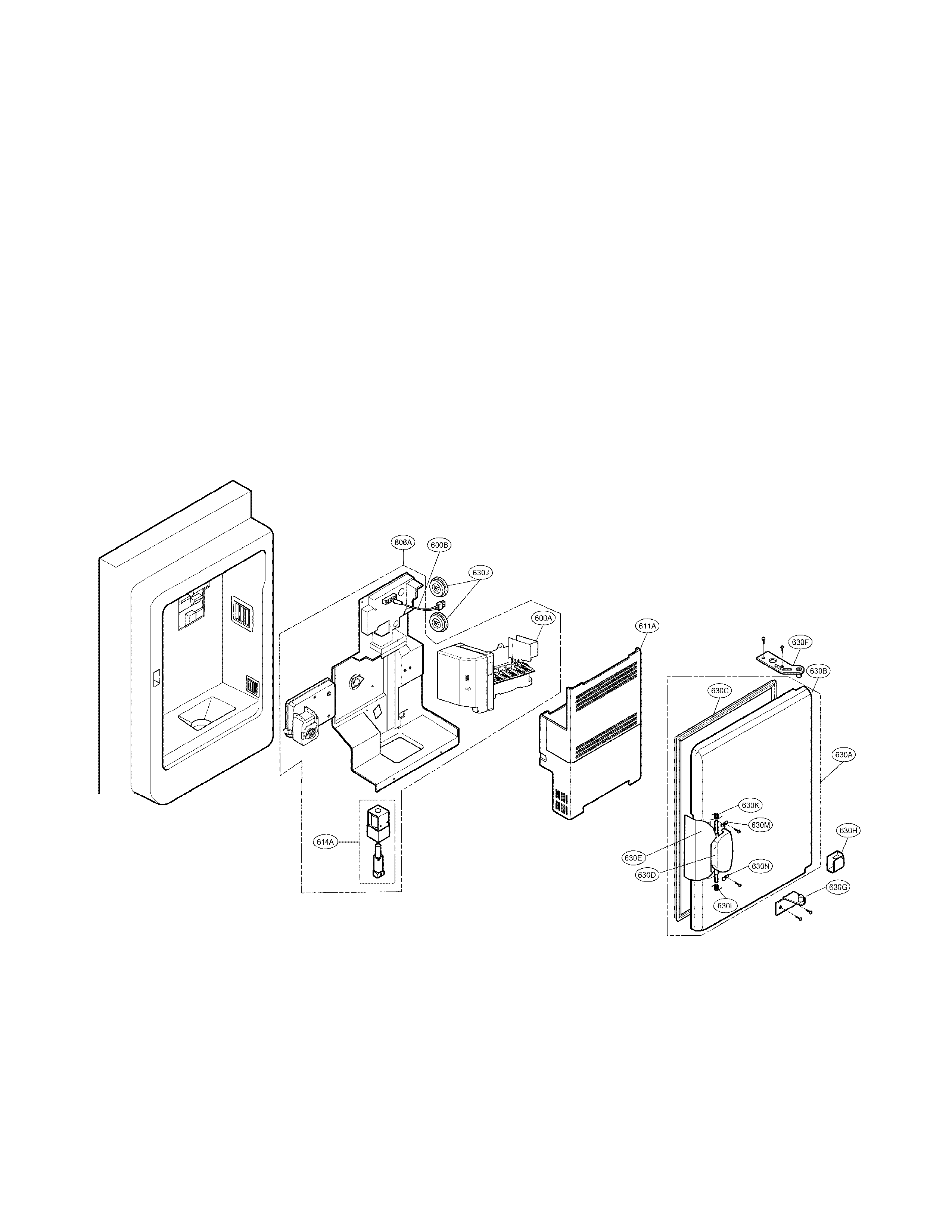 LG LFX25960TT/00 ice bin parts diagram