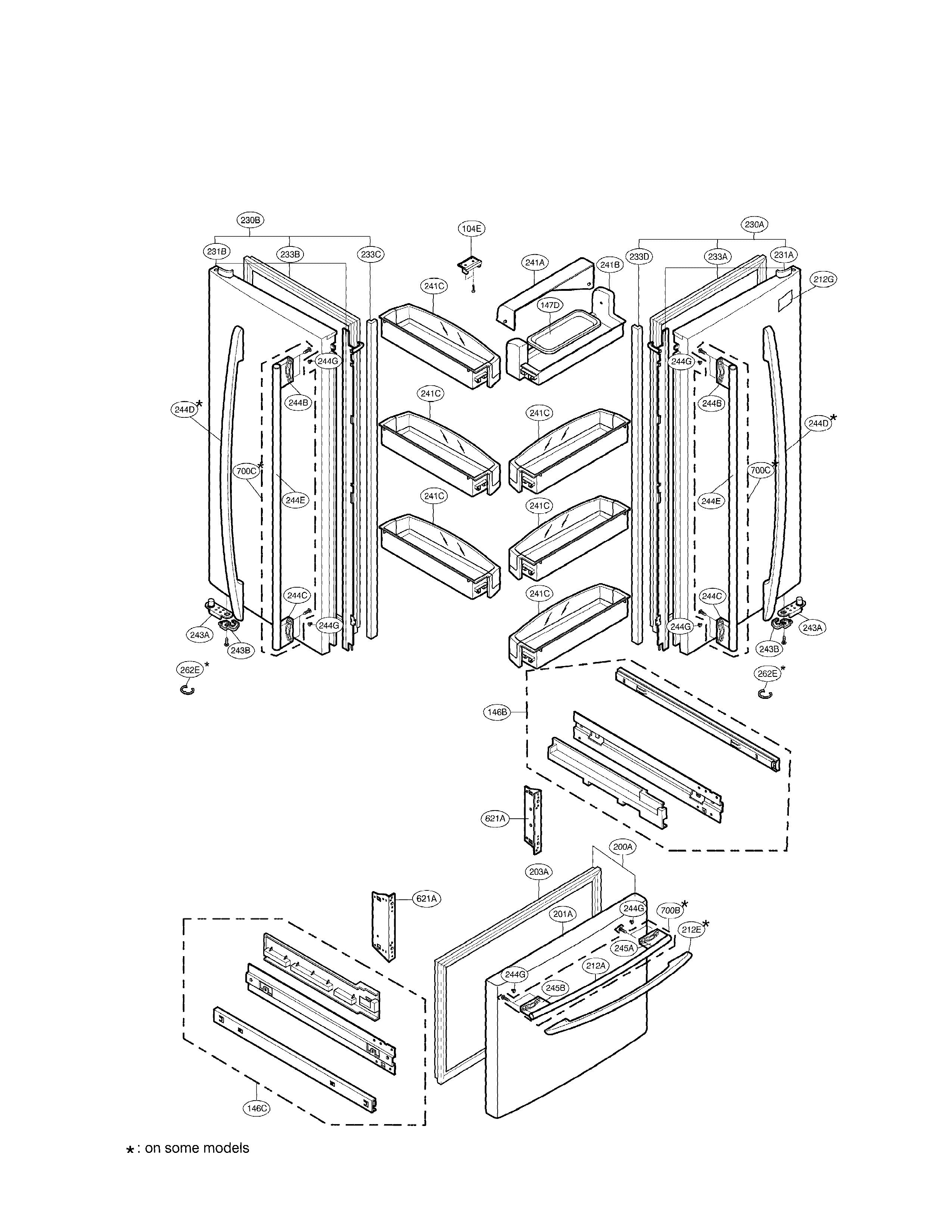 LG LRFC22750WW door parts diagram