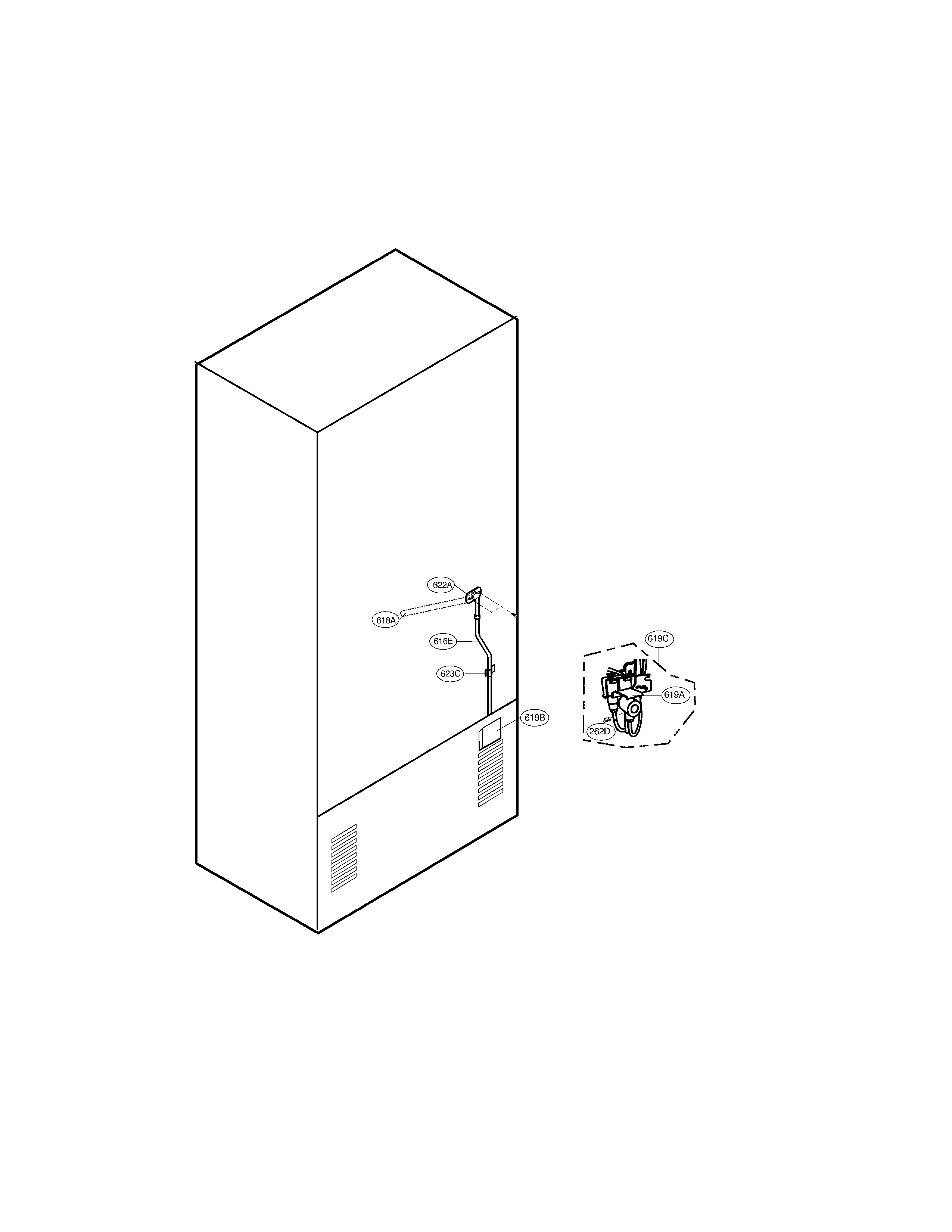 LG LRFC22750WW ice & water parts diagram