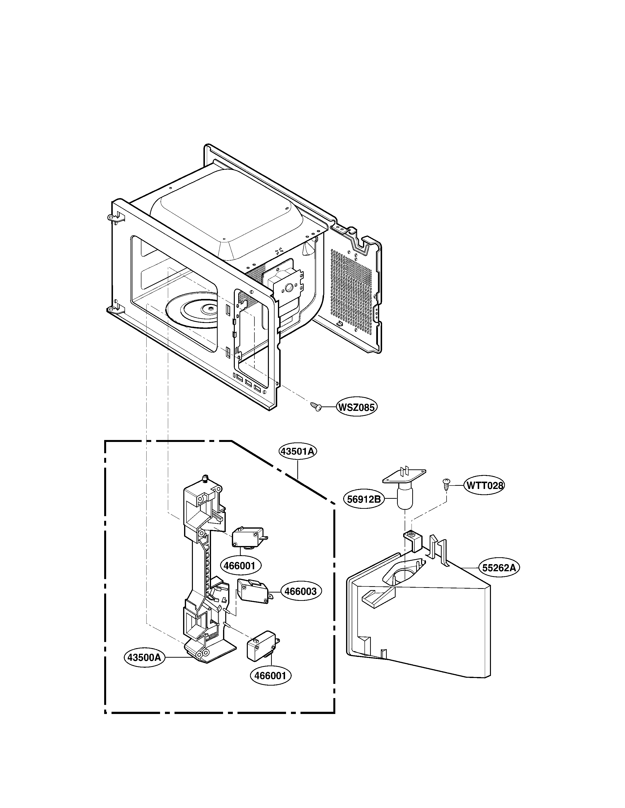 LG LRM2060ST latch board parts diagram