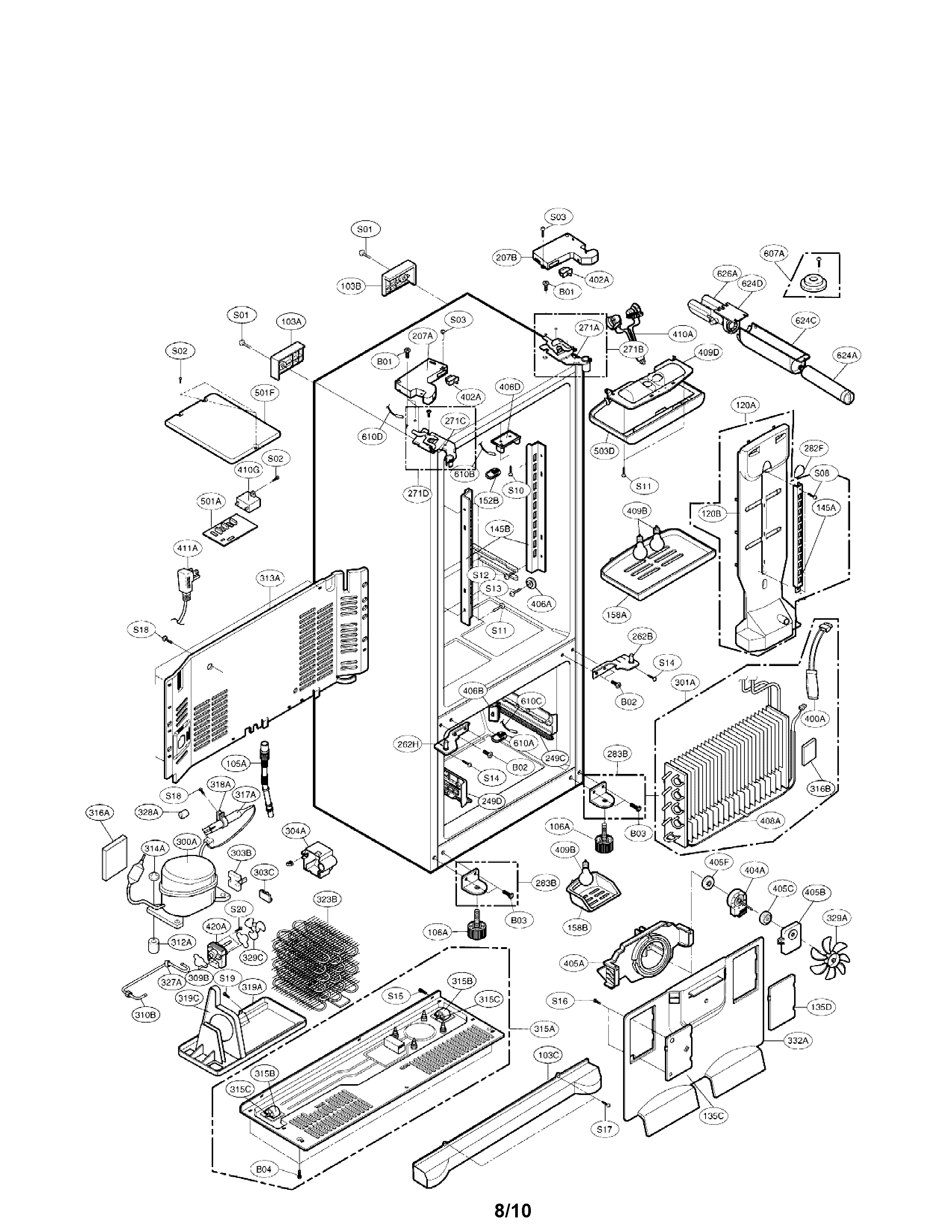 LG LFD21860ST/00 case parts diagram