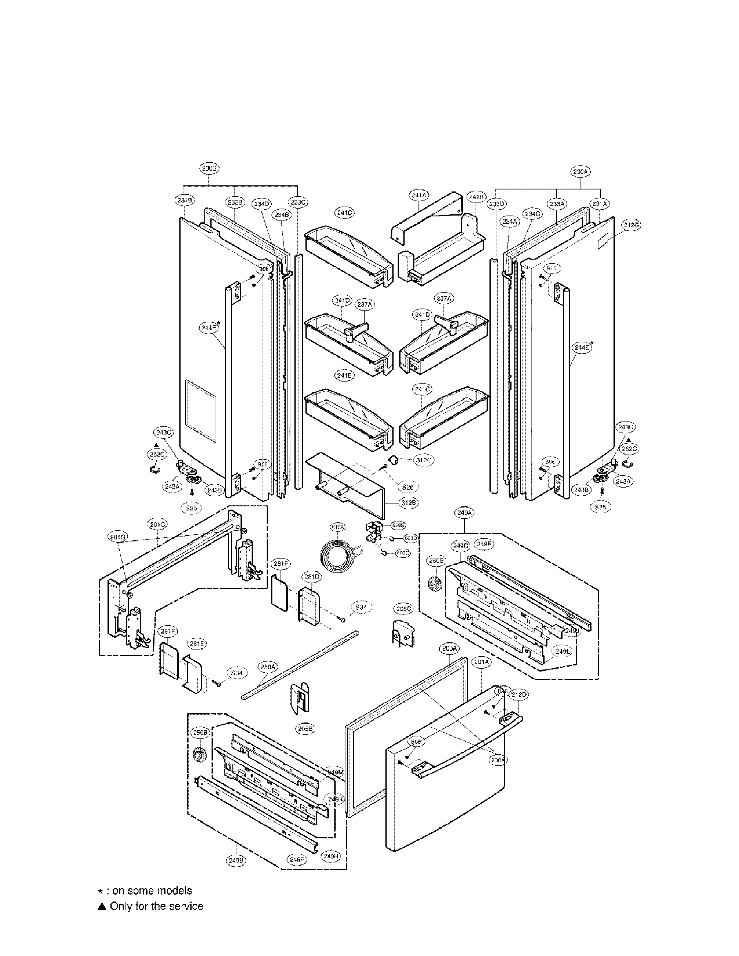 LG LFD21860ST/00 door parts diagram