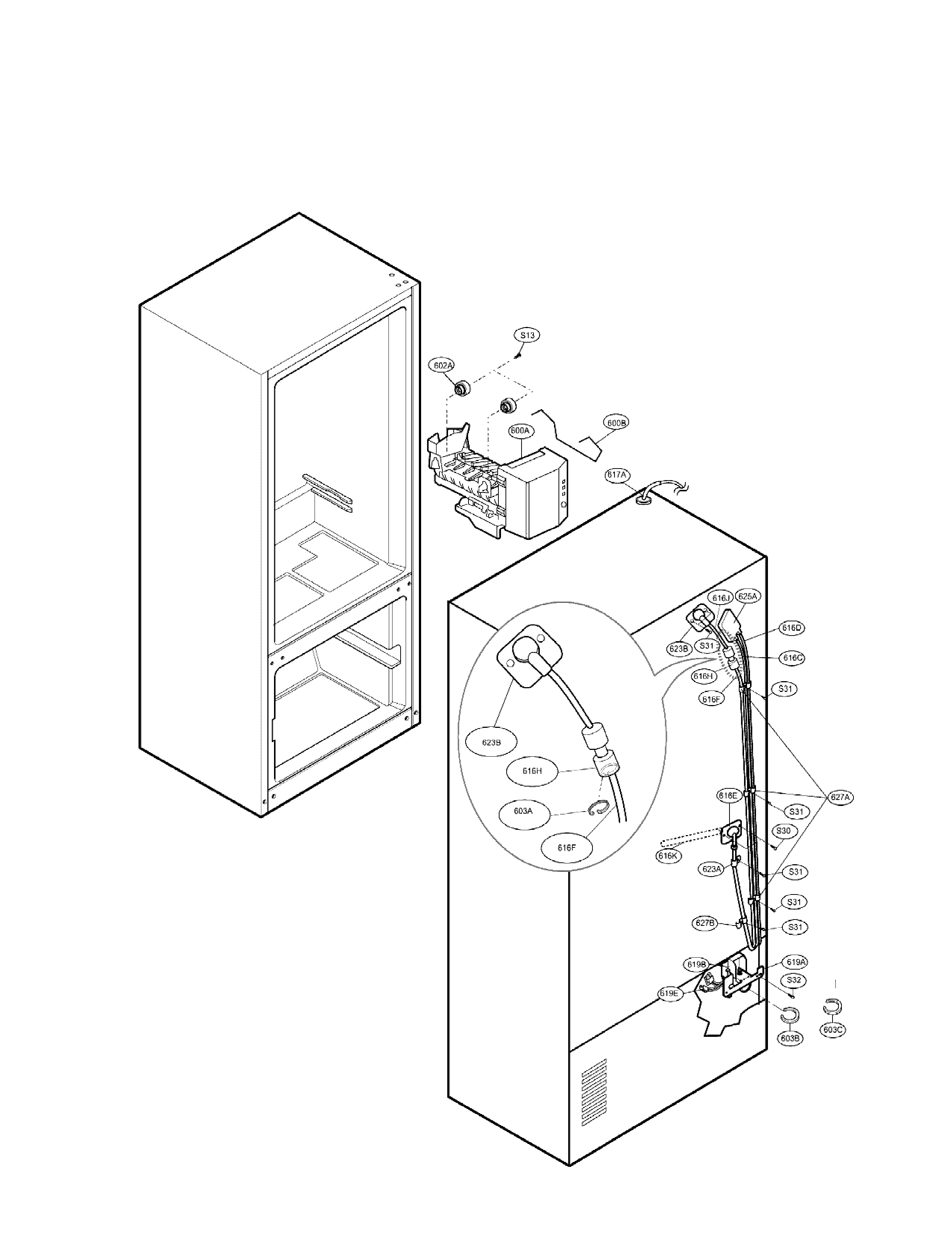 LG LFD21860ST/00 water & icemaker parts diagram