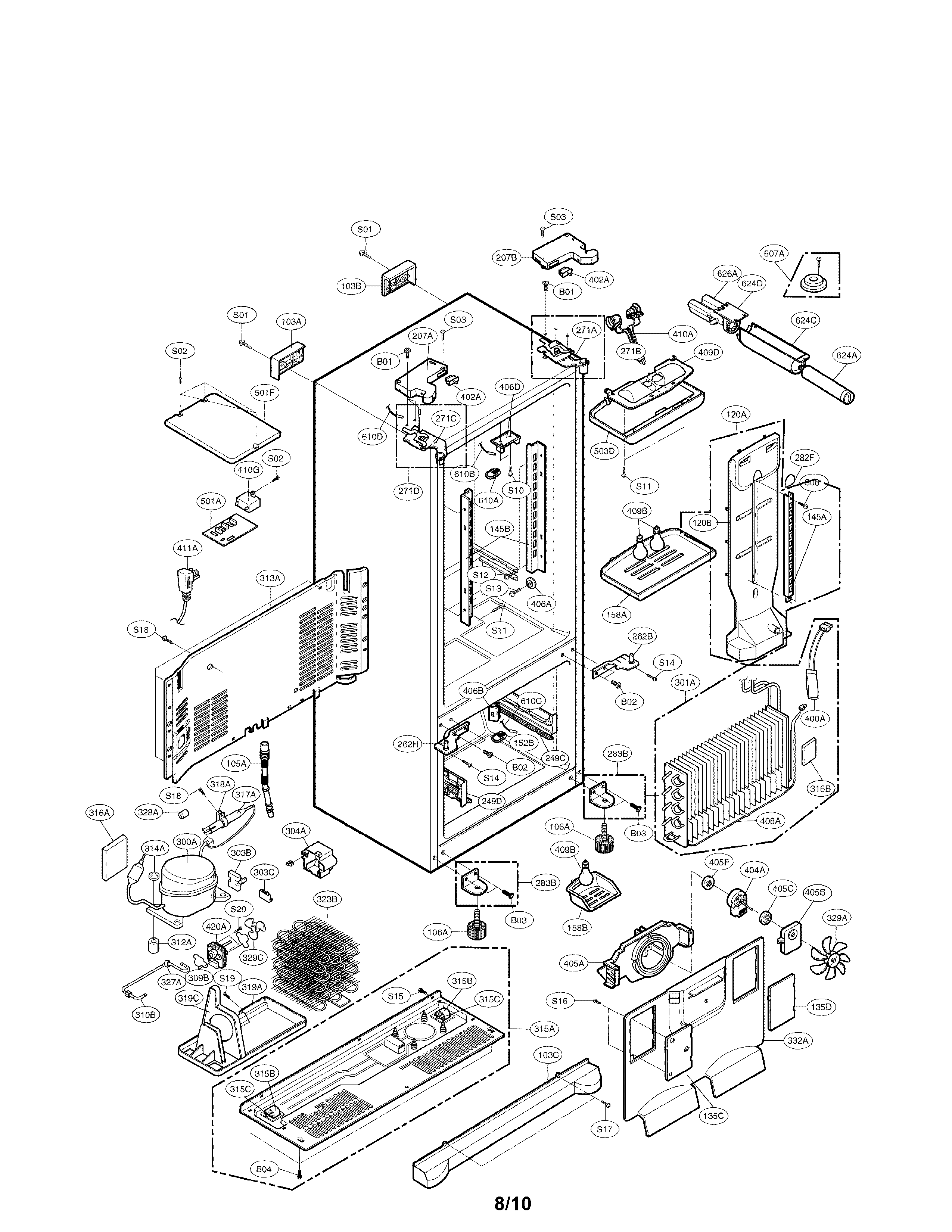 LG LFD25860SB/00 case parts diagram