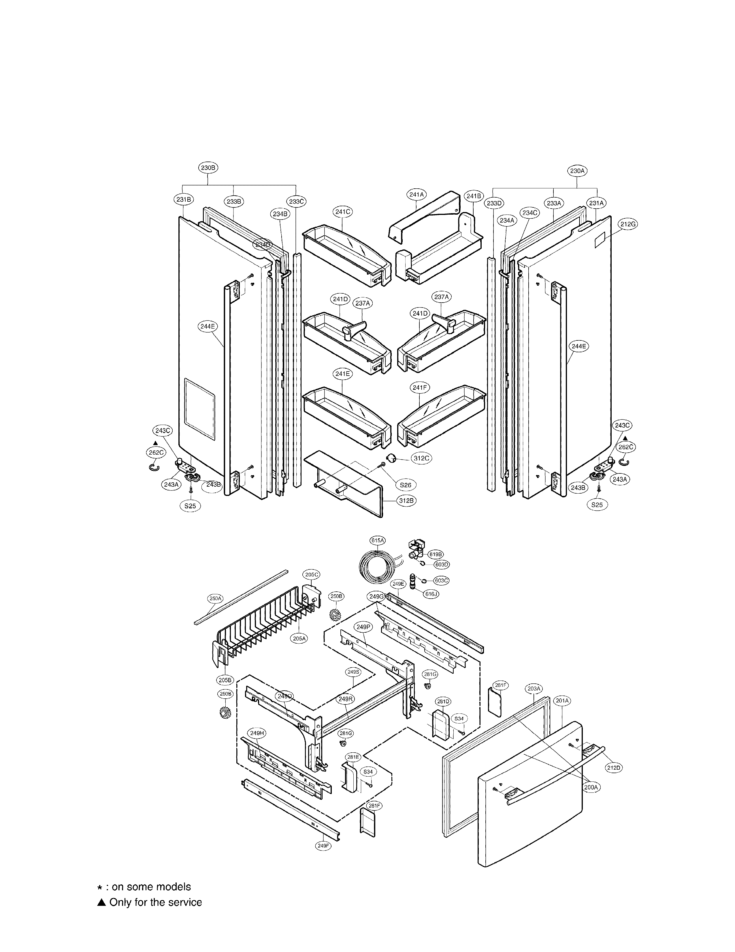 LG LFD25860SB/00 door parts diagram