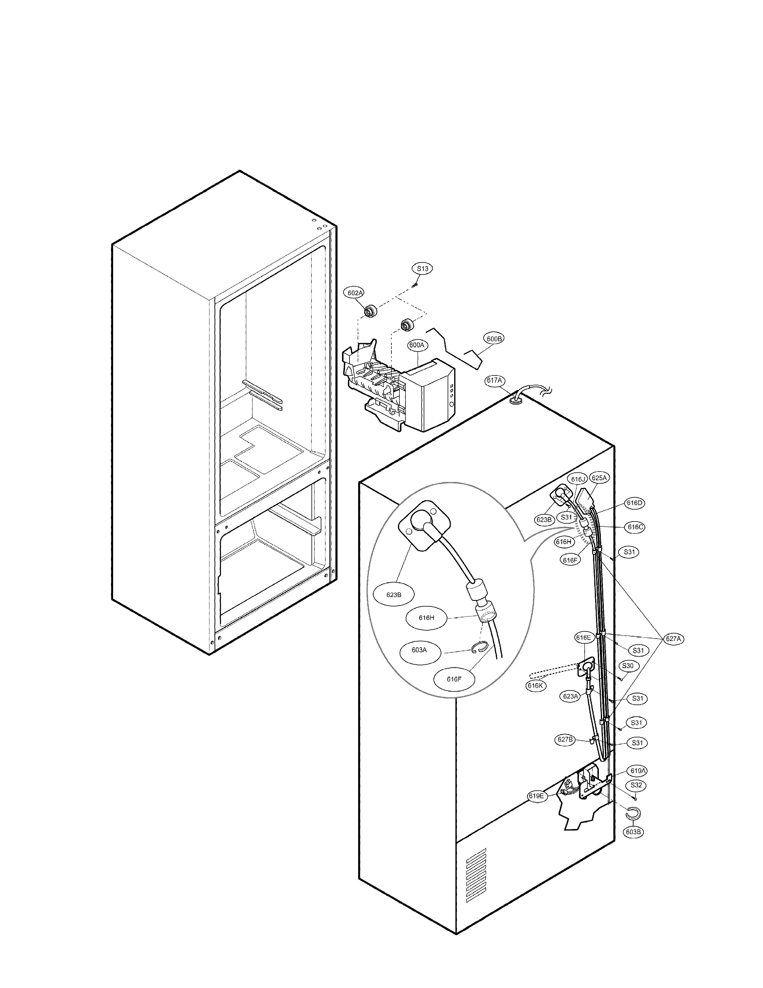 LG LFD25860SB/00 water & icemaker parts diagram