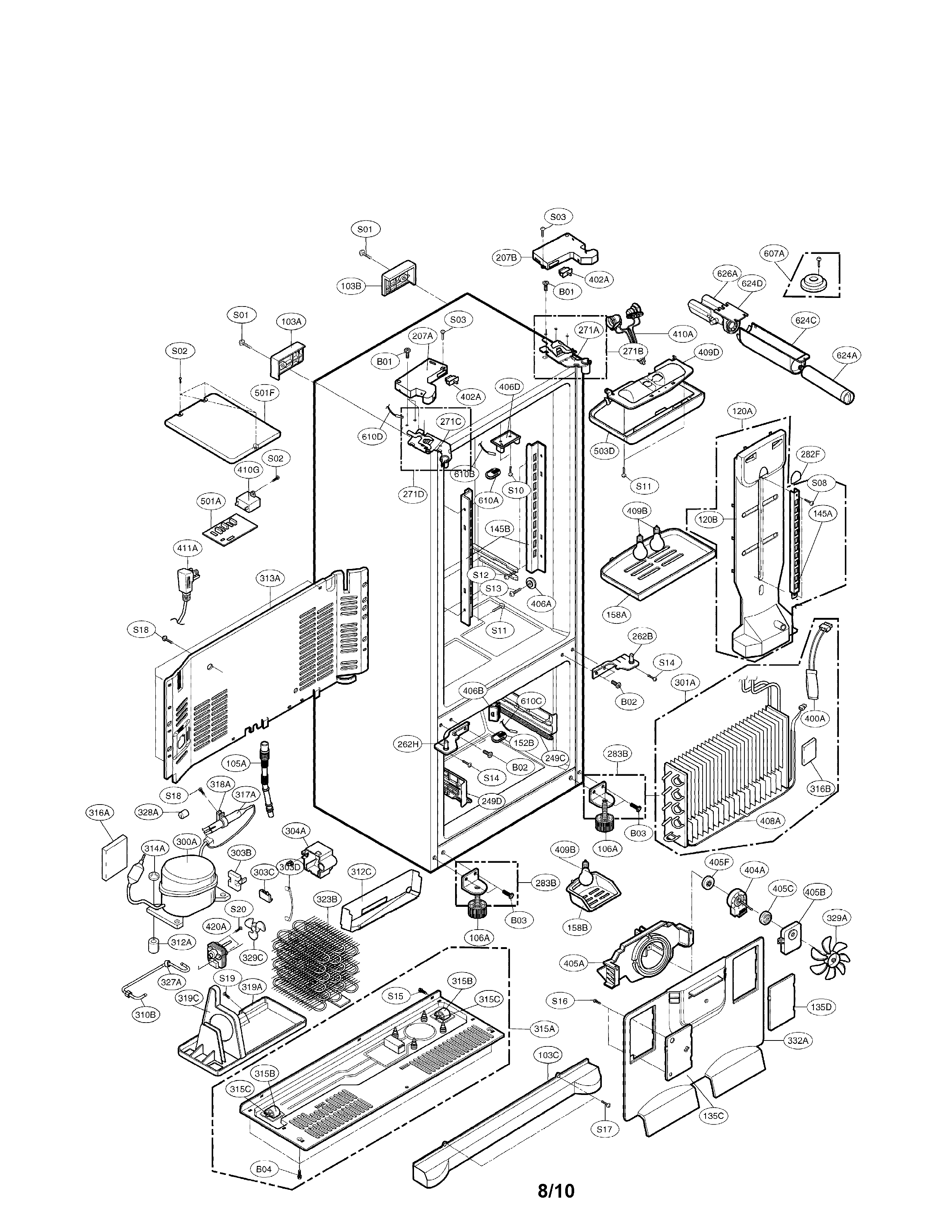 LG LFD25860SW/00 case parts diagram