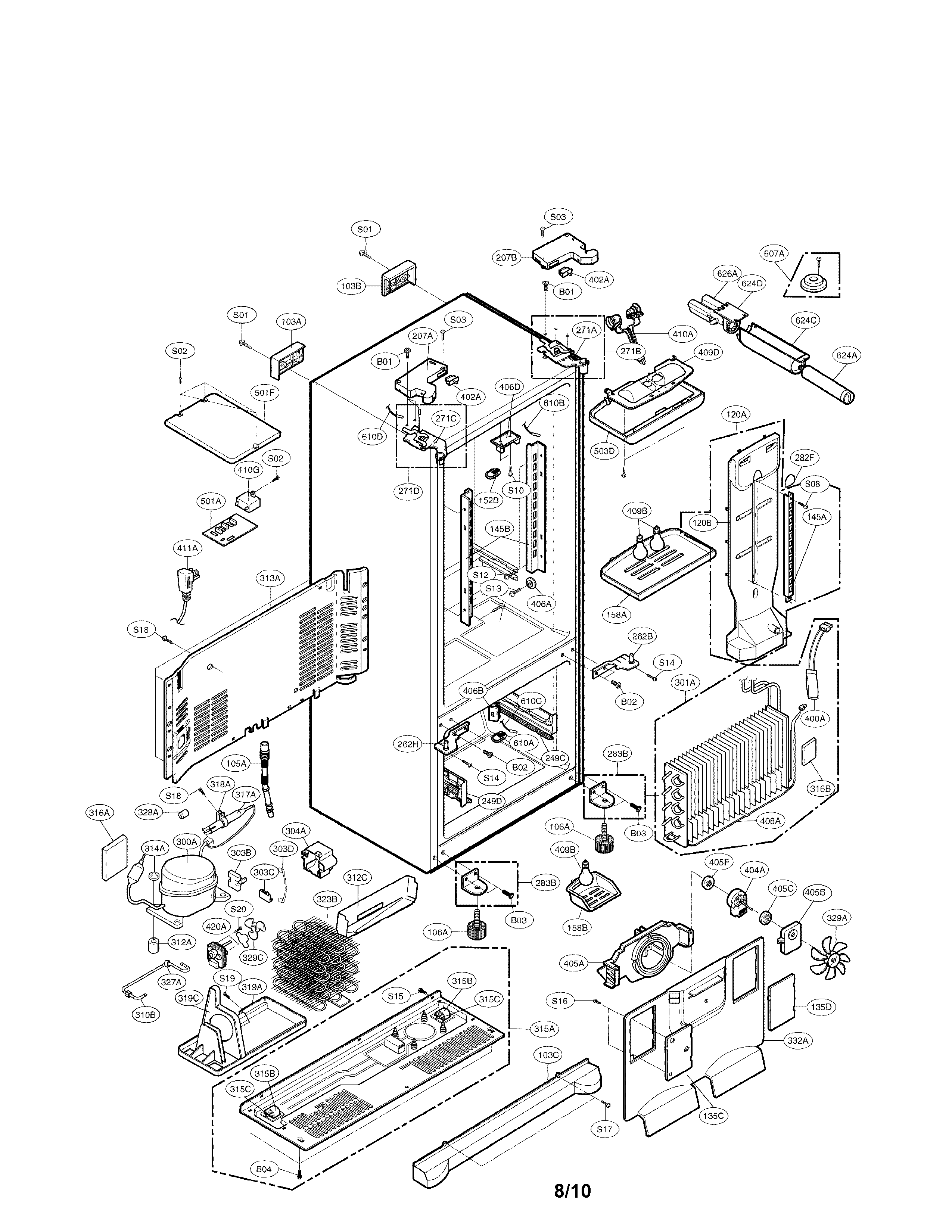 LG LFD25860TT/00 case parts diagram
