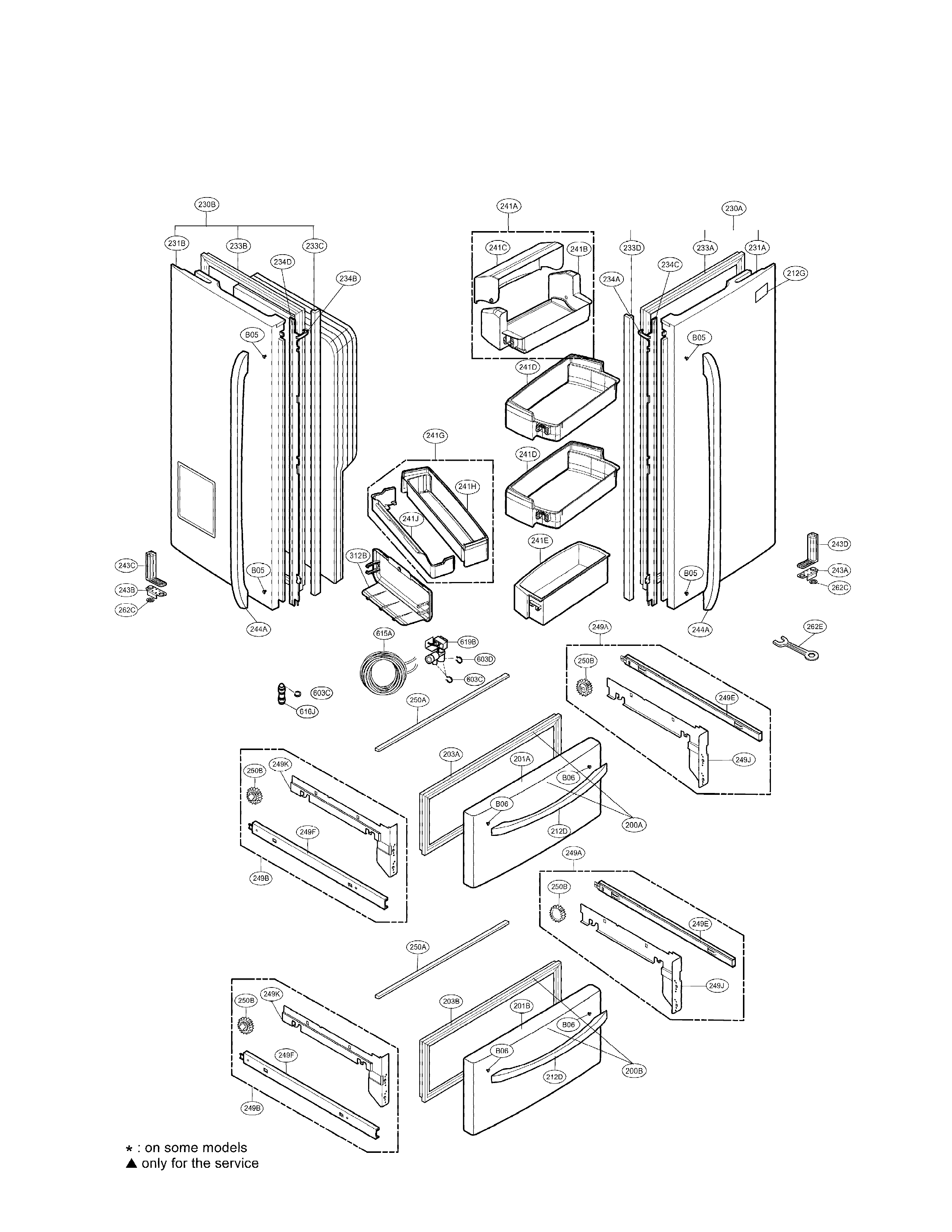 LG LMX25981SW/00 door parts diagram