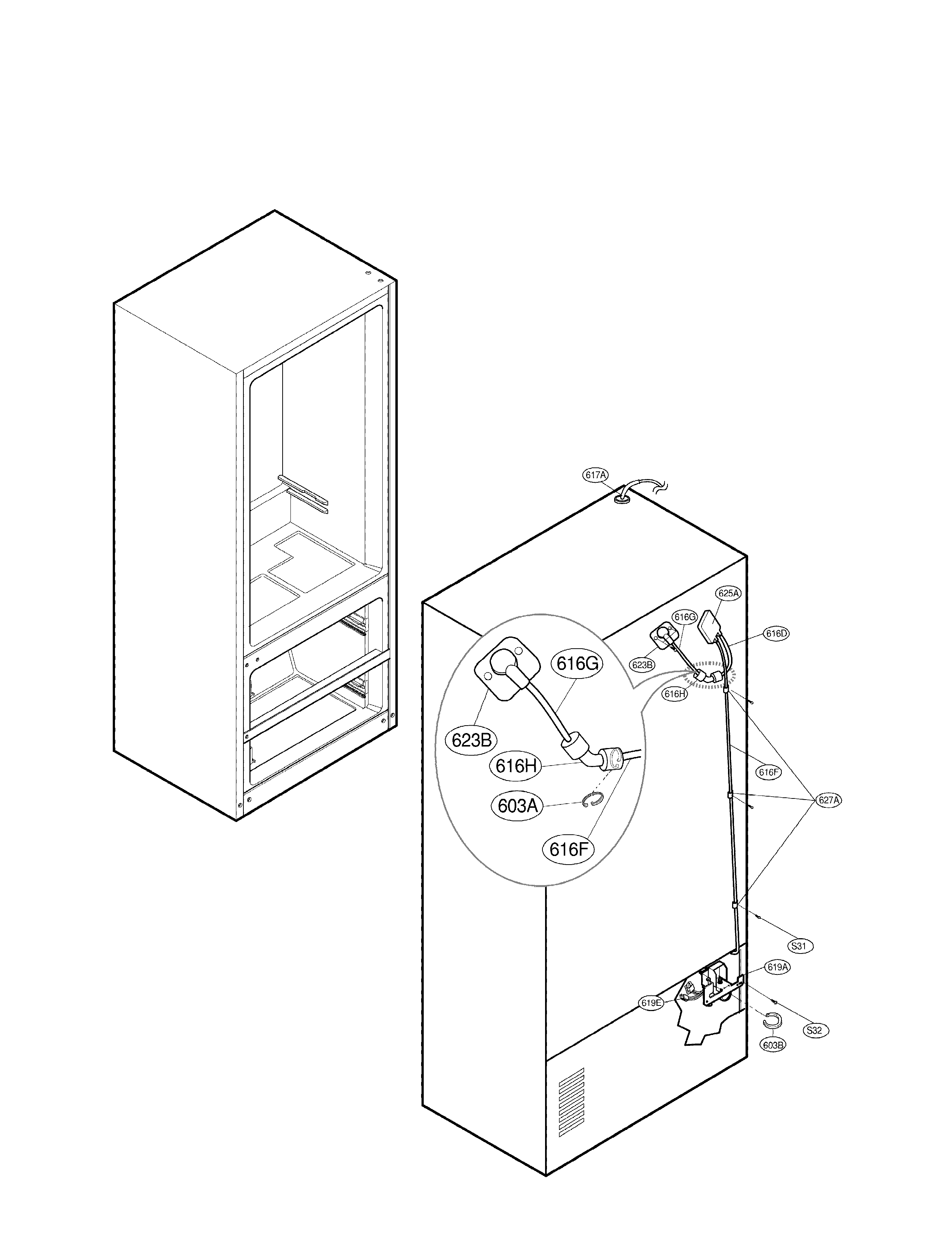 LG LMX25981SW/02 ice & maker parts diagram
