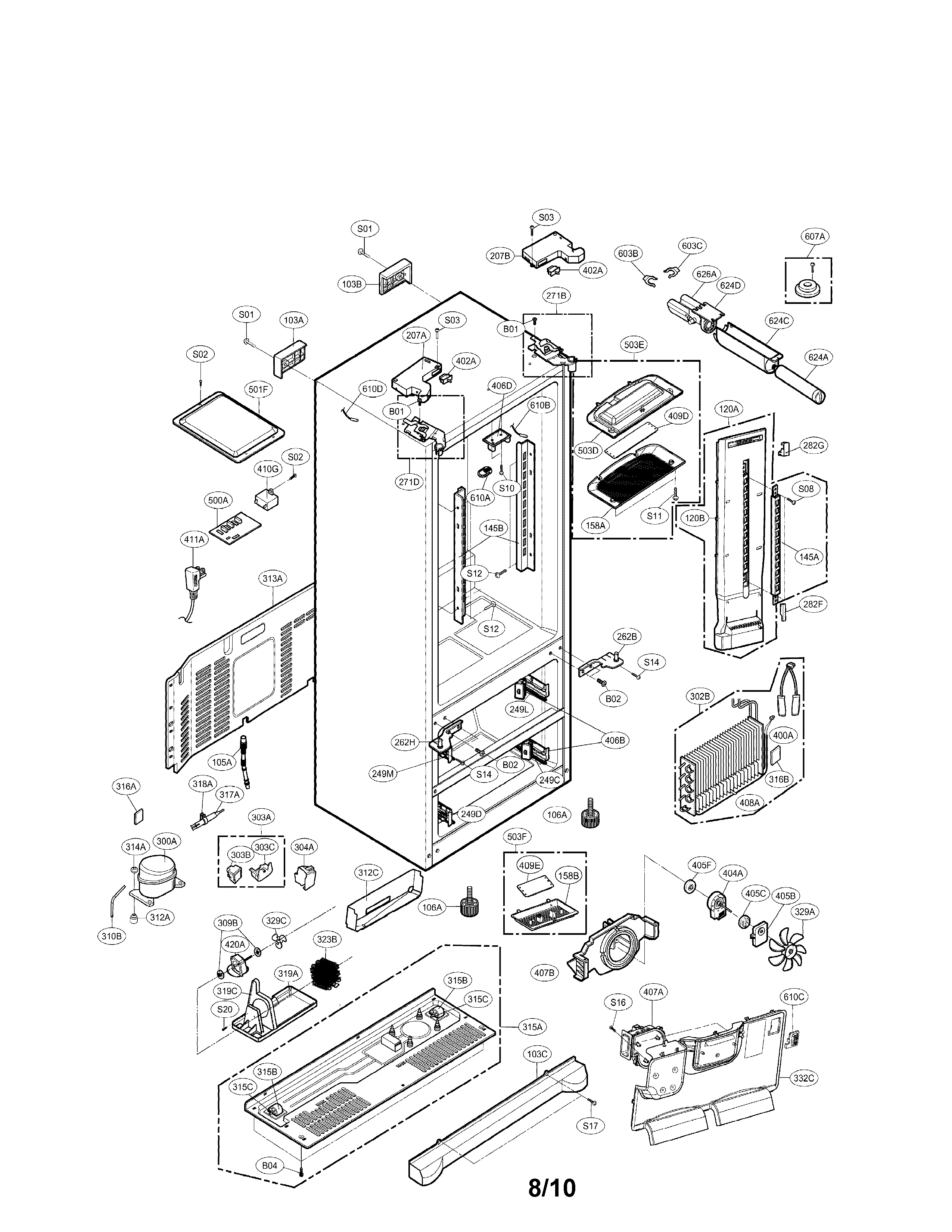 LG LMX25985SB/01 case parts diagram