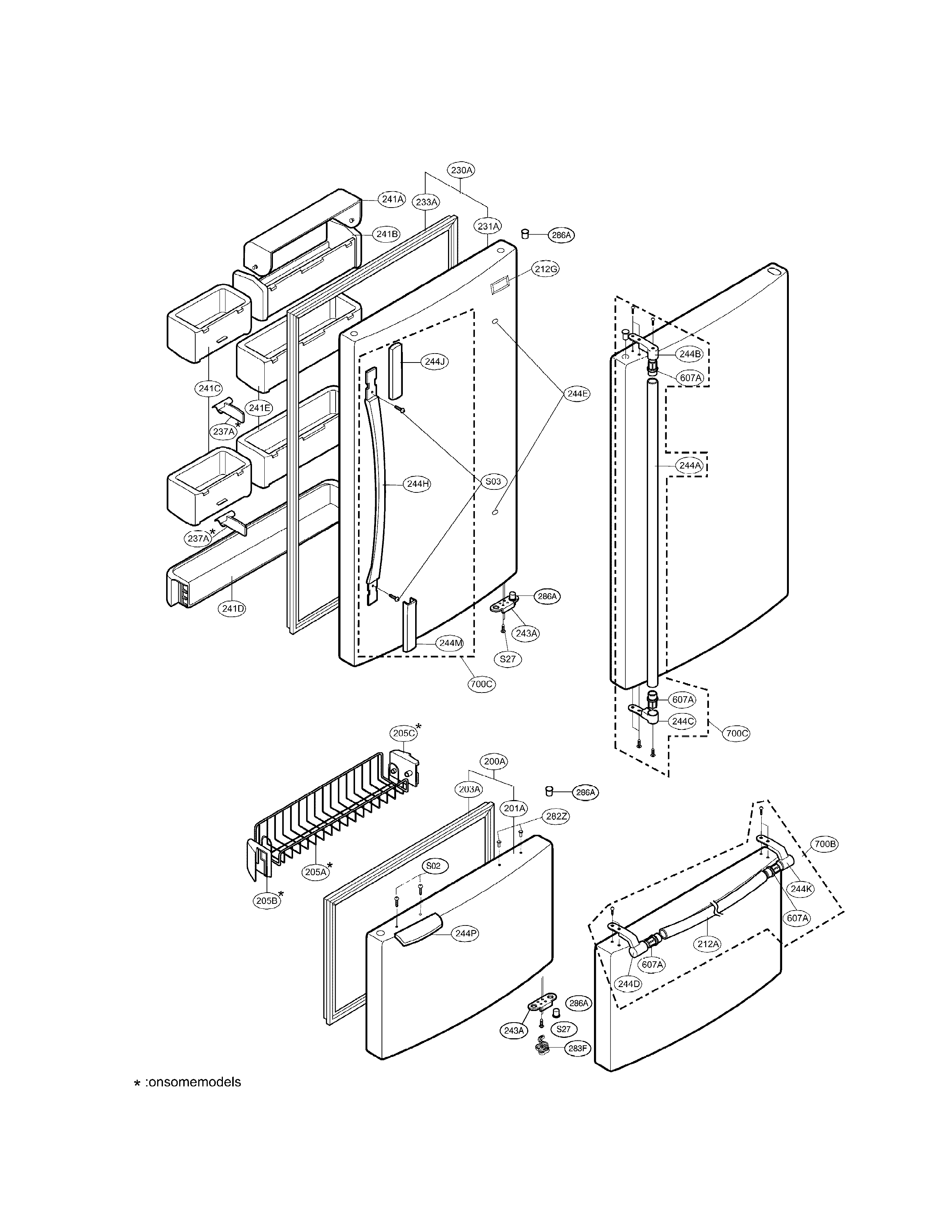 LG LRBN20525SW door parts diagram