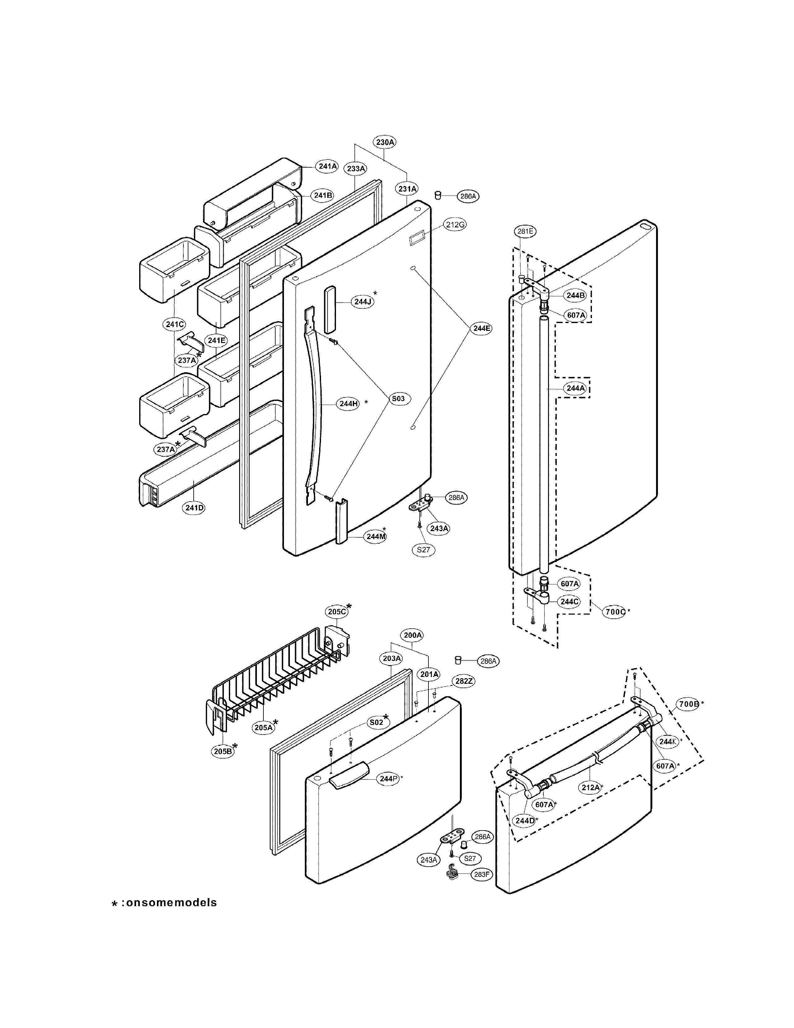 LG LRBN22520WW door parts diagram