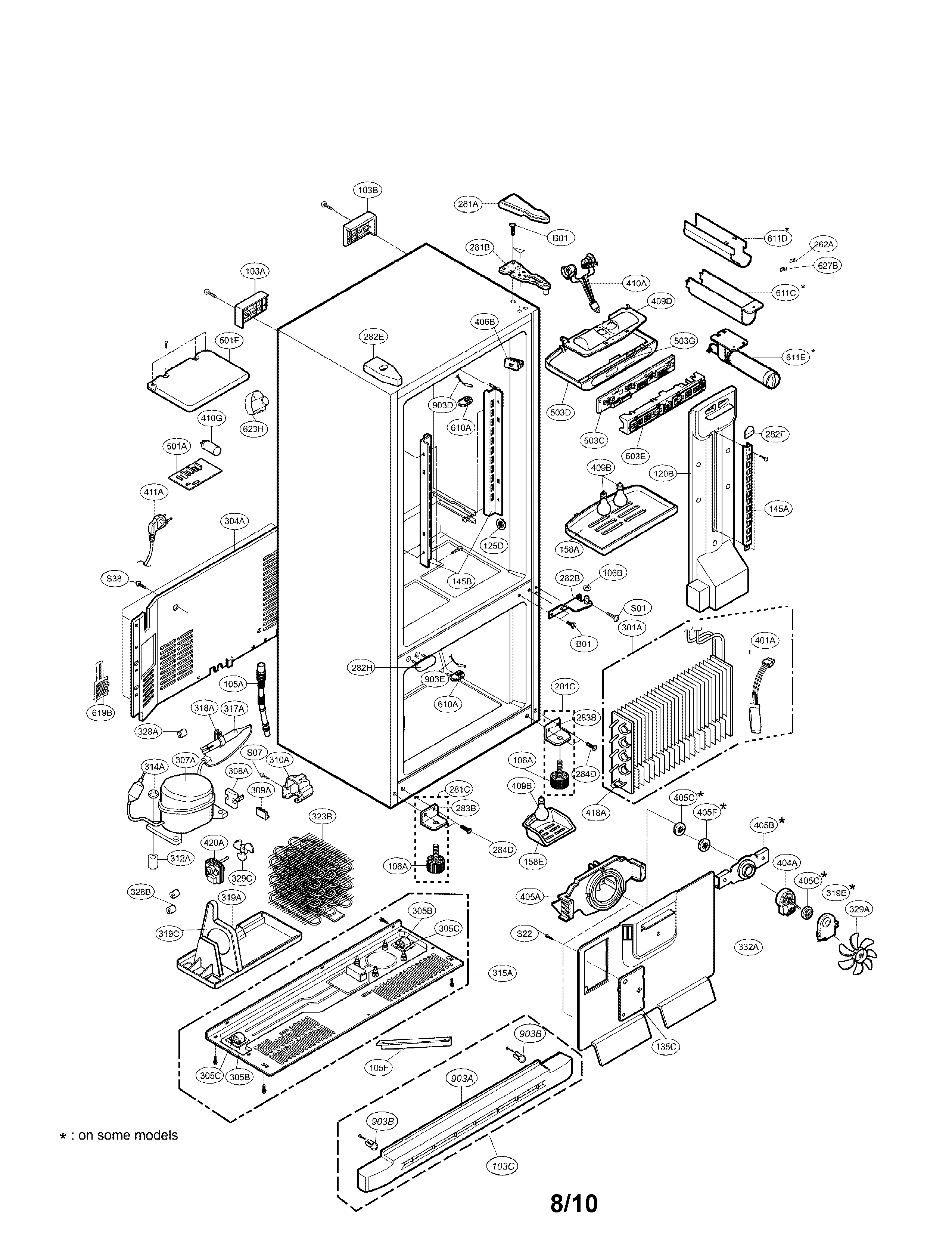 LG LRDC22731SW case parts diagram