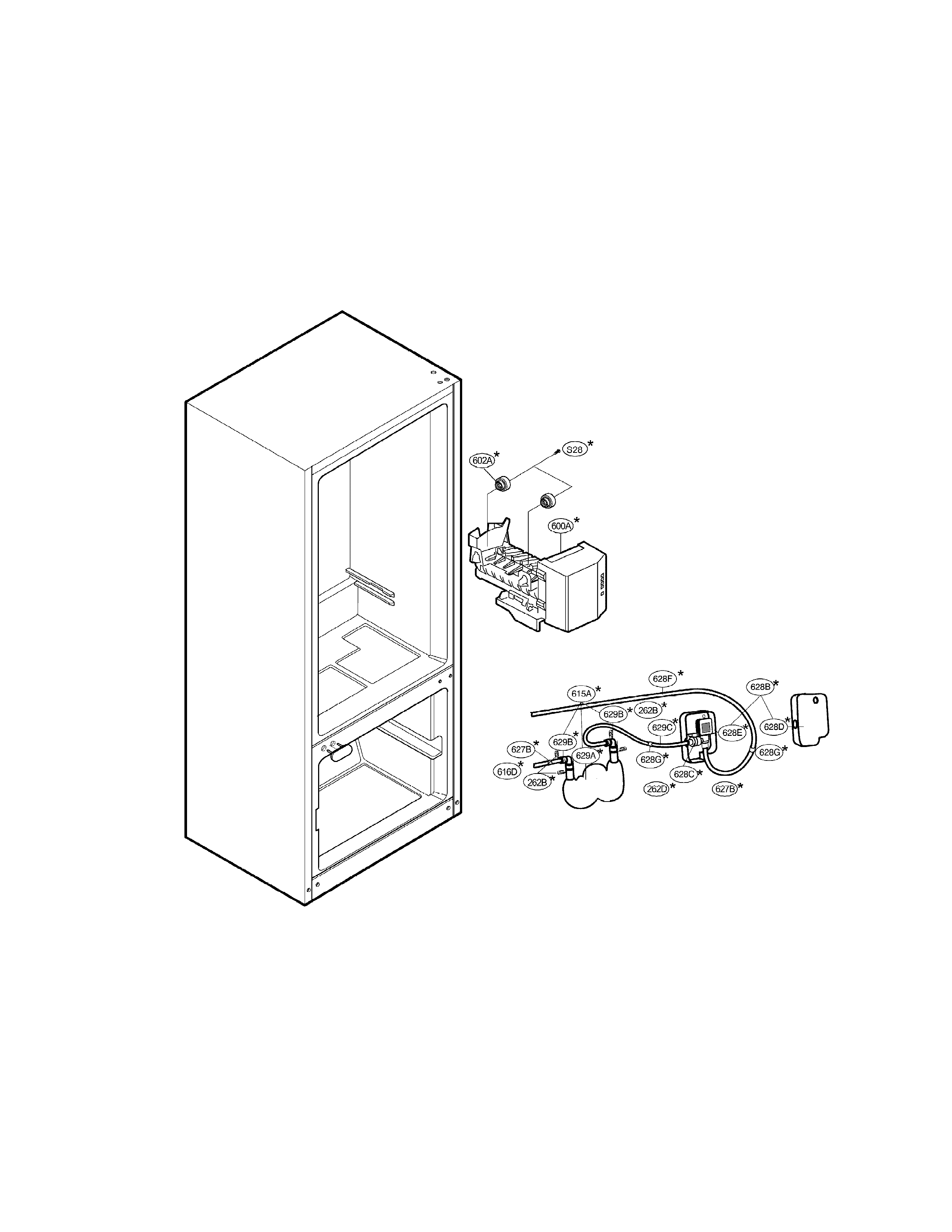 LG LRDC22744TT ice maker parts diagram