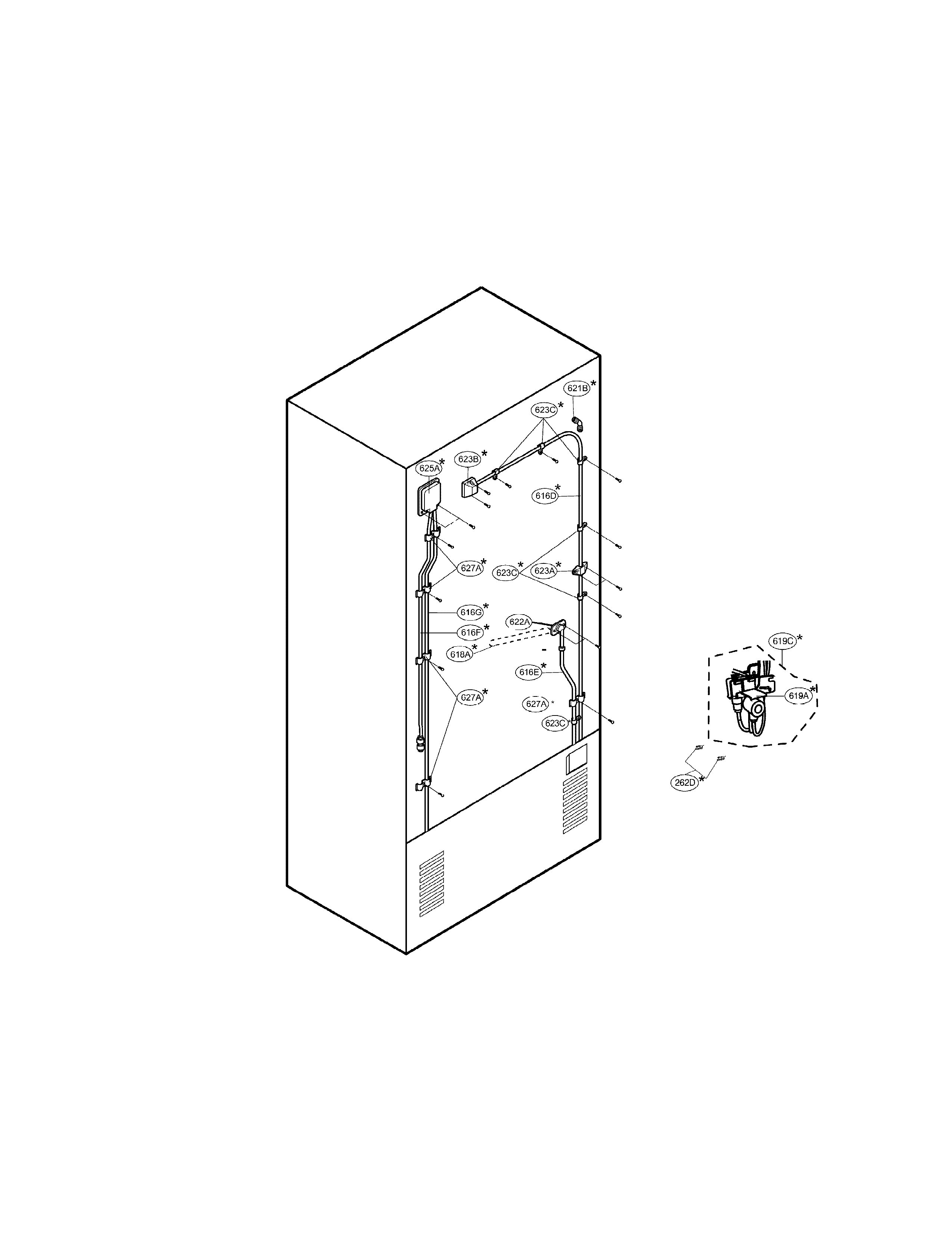 LG LRDC22744TT ice & water parts diagram