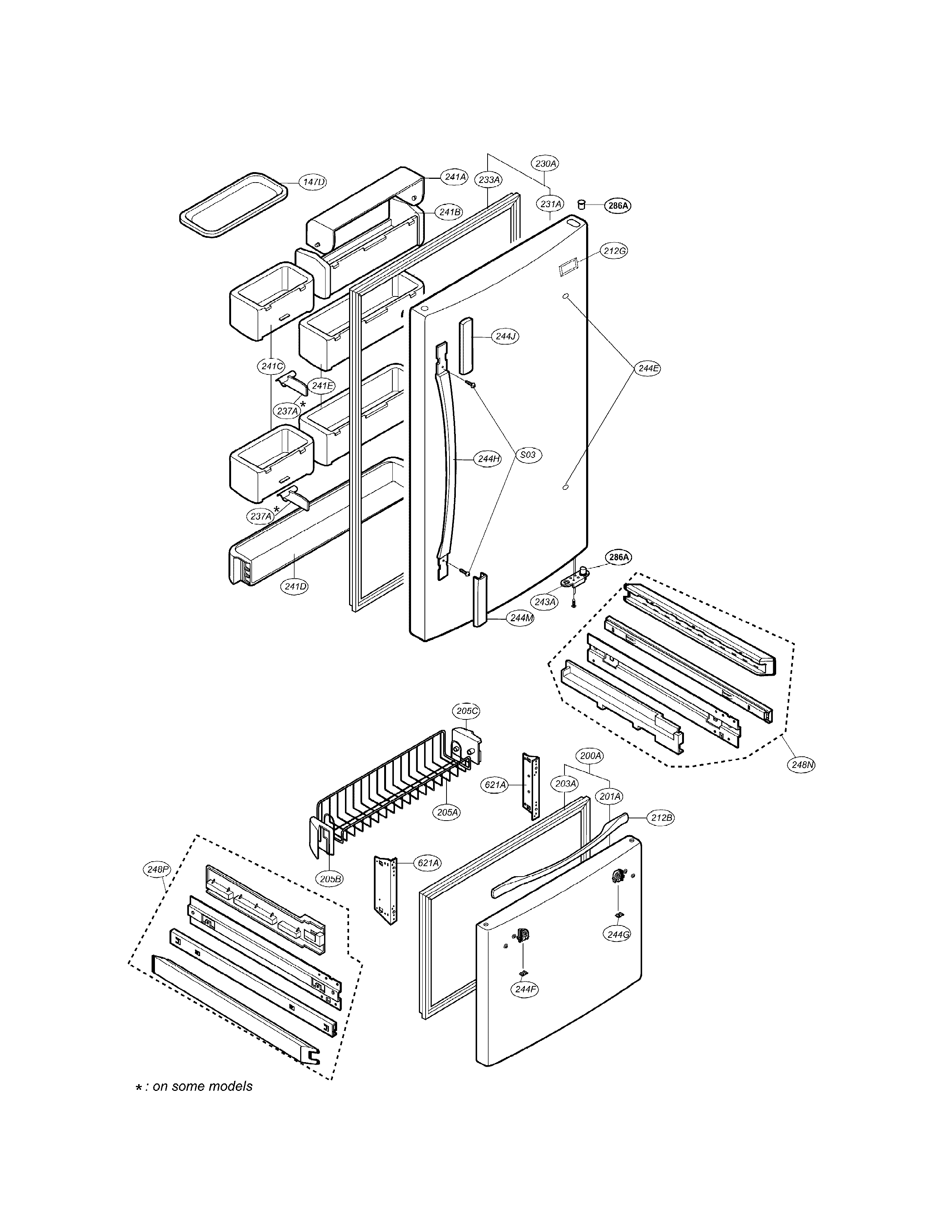 LG LRDN20720WW door parts diagram