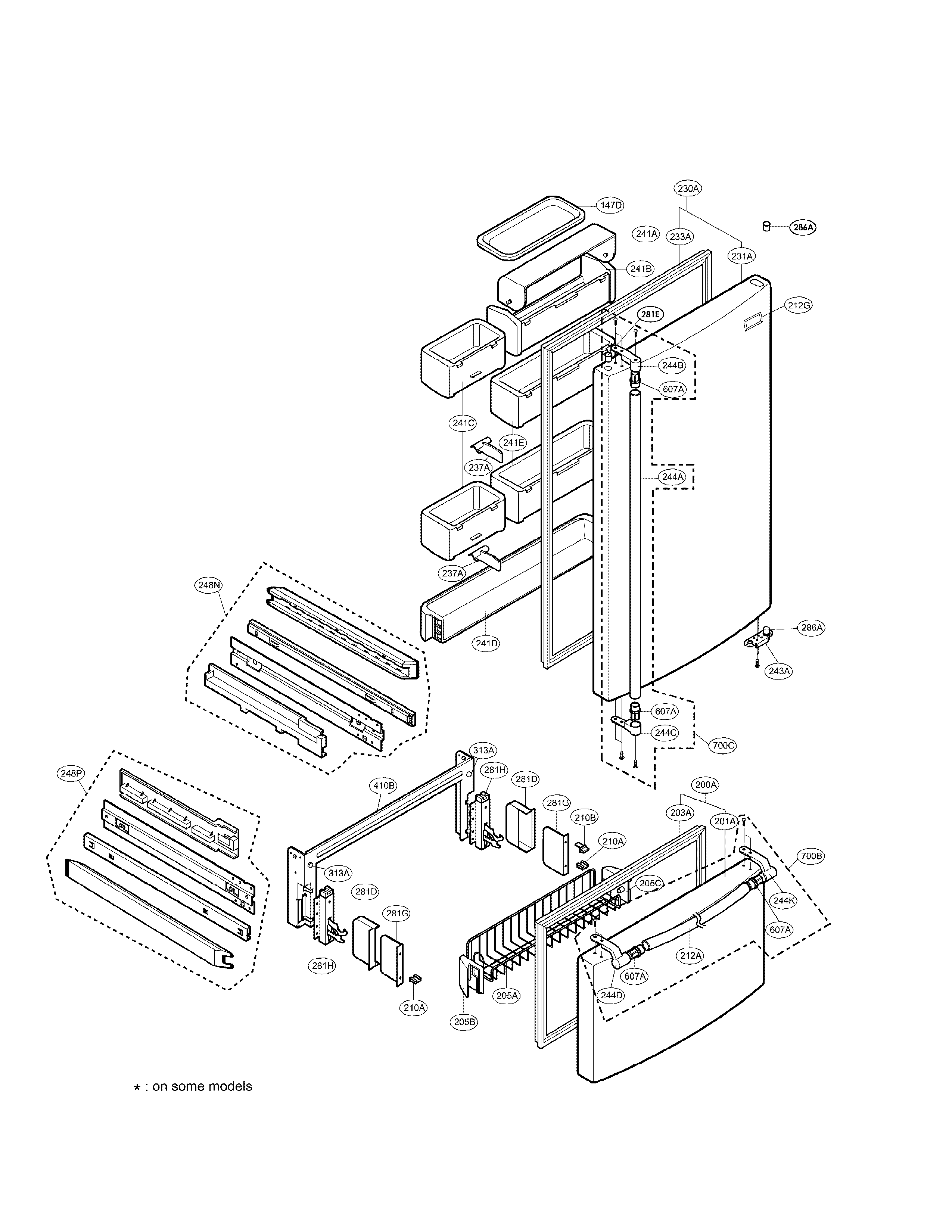LG LRDN20720WW door parts diagram