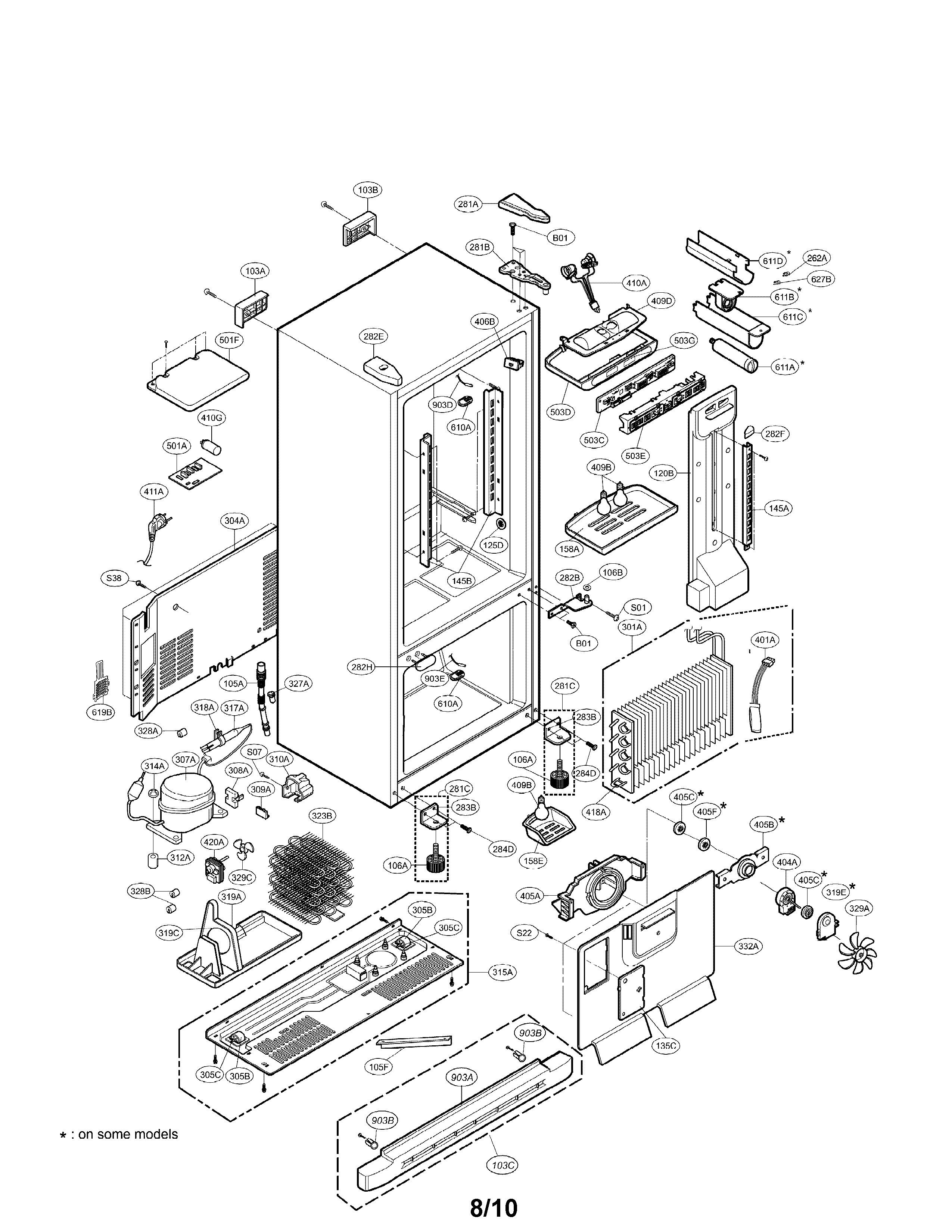 LG LRDN20724ST case parts diagram