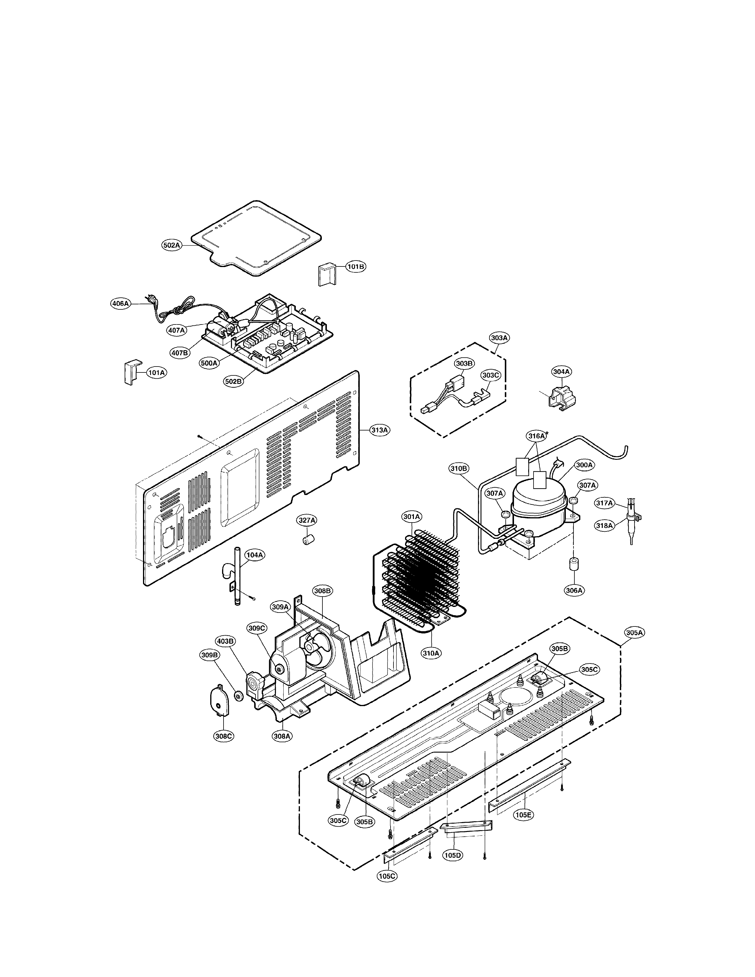 LG LRSC26910TT mechanical compartment diagram