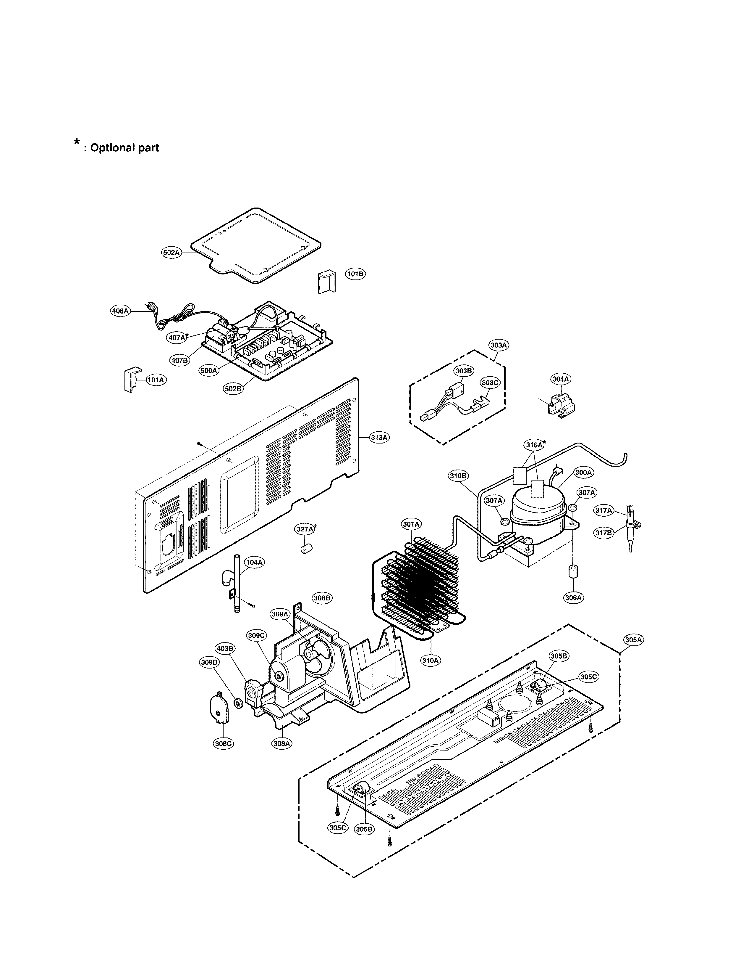 LG LRSC26941SW machine compartment diagram