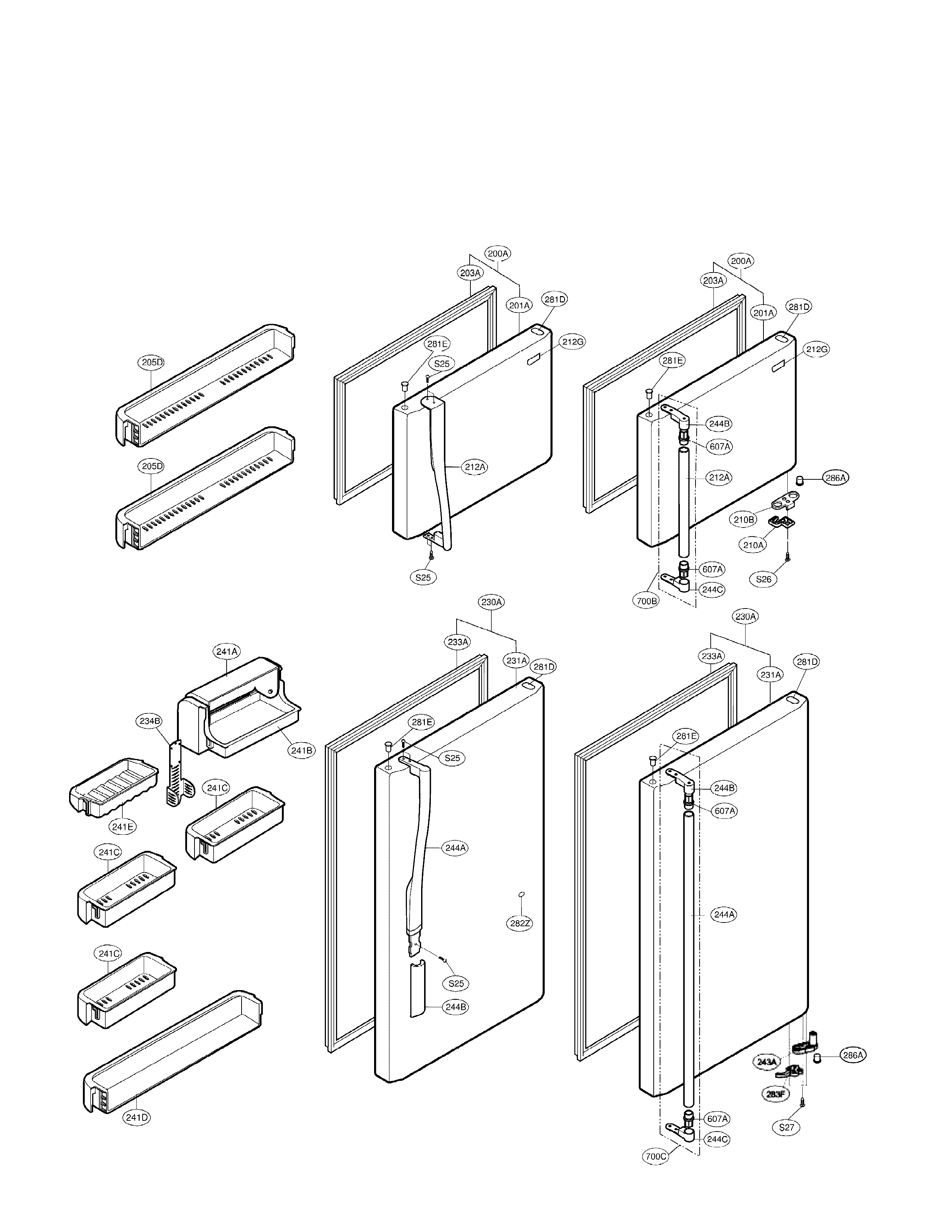 LG LRTN22310WW door parts diagram