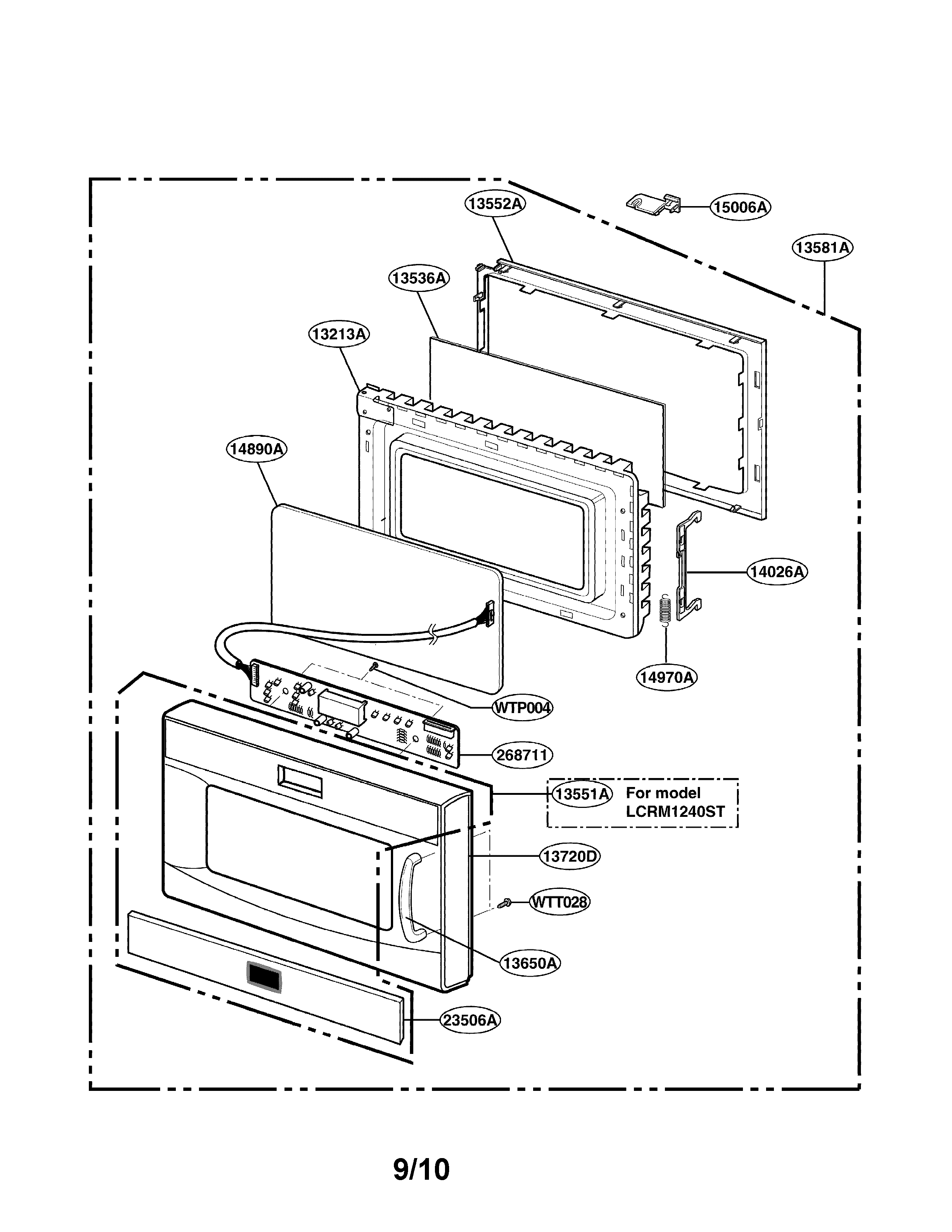 LG LCRM1240SB01 door parts diagram